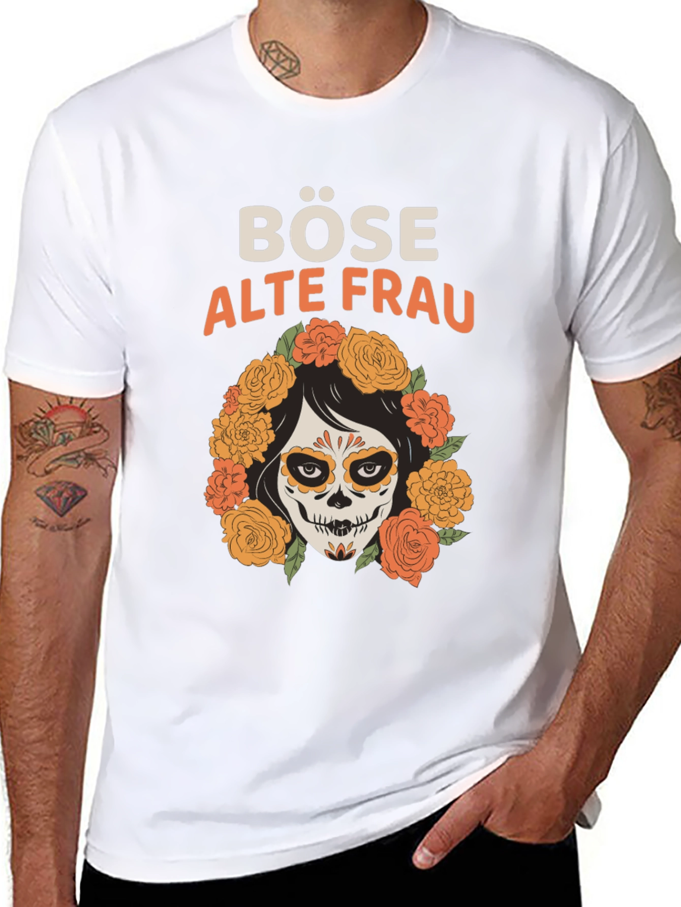 Böse Alte Frau Graphic Tee - Day of the Dead Shirt