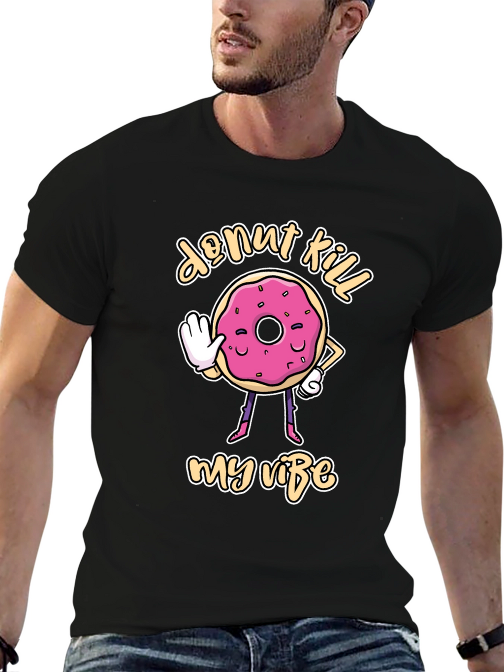 Donut Kill My Vibe Black T-Shirt