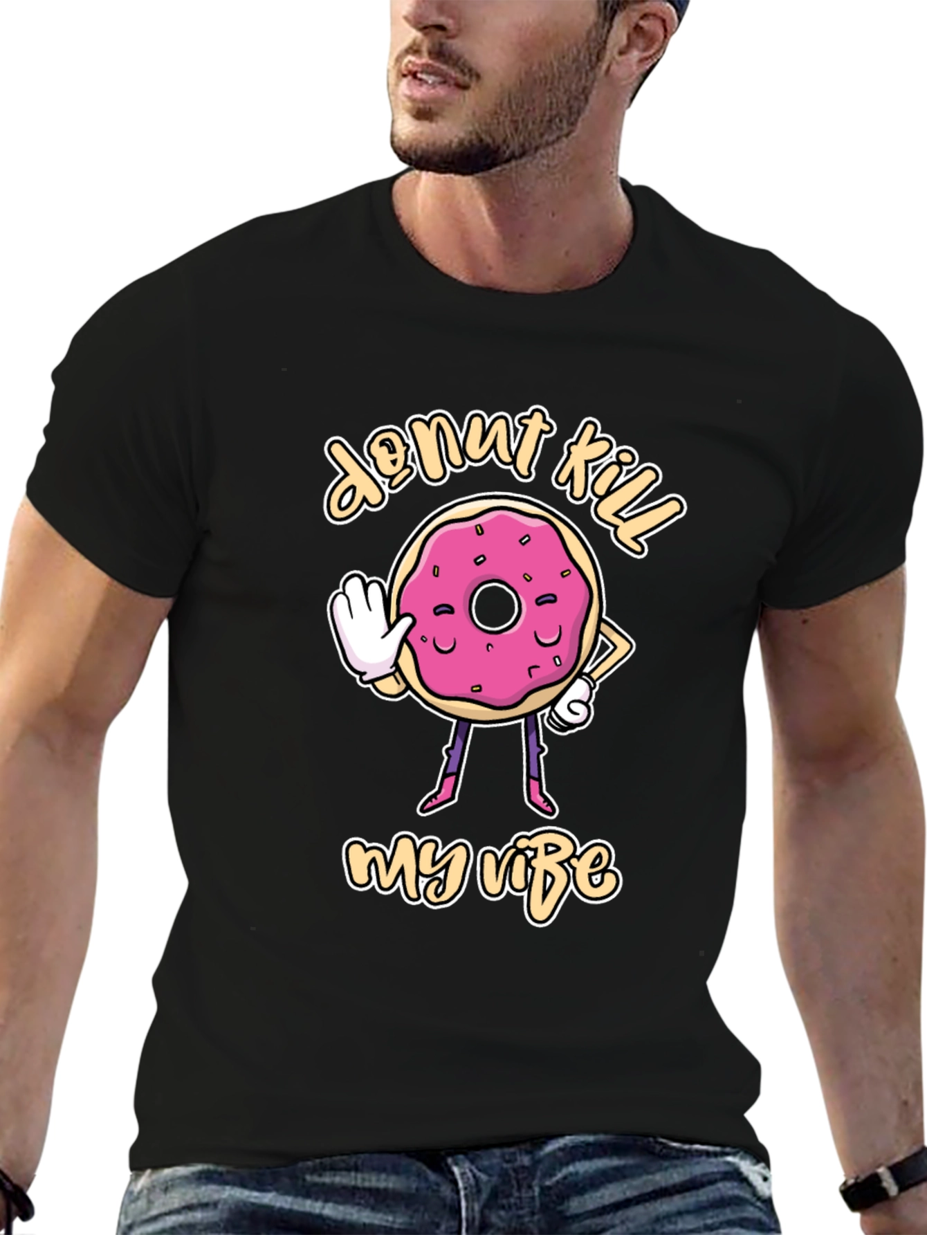 Donut Kill My Vibe Black T-Shirt