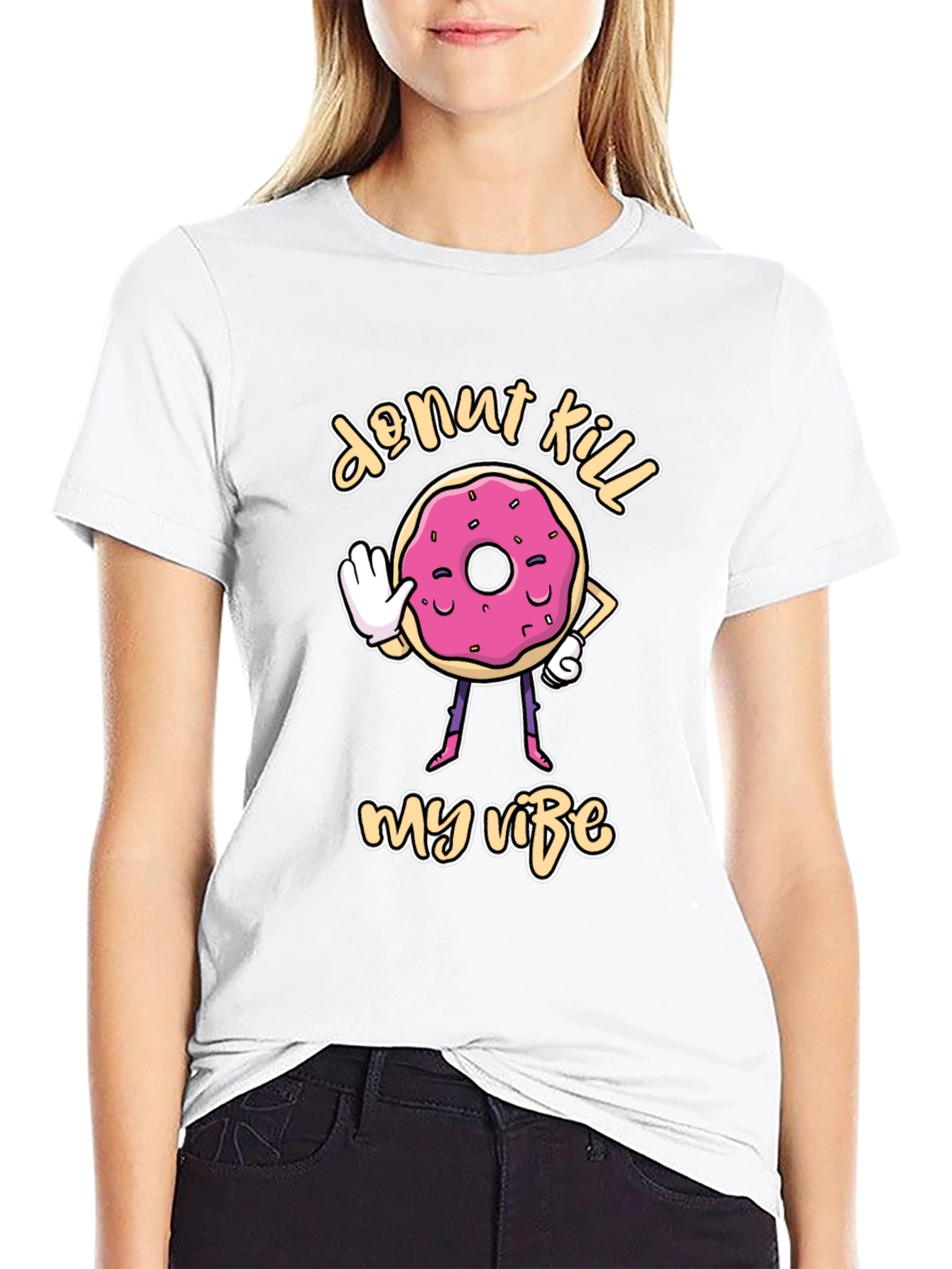 Donut Kill My Vibe Black T-Shirt