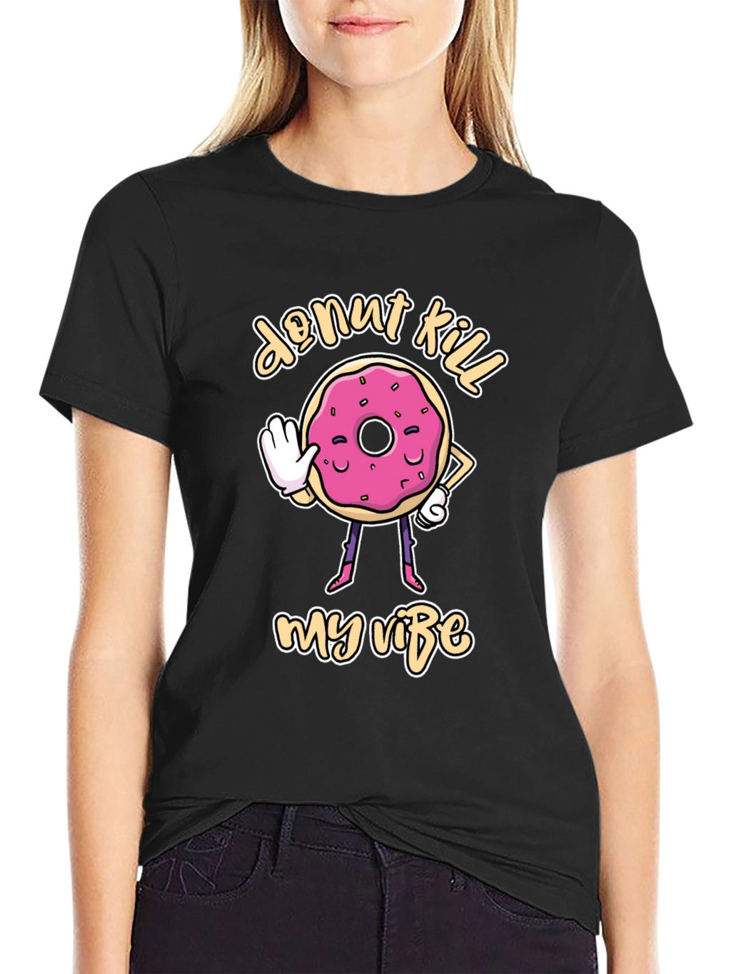 Donut Kill My Vibe Black T-Shirt