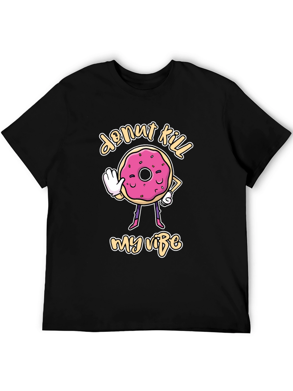 Donut Kill My Vibe Black T-Shirt
