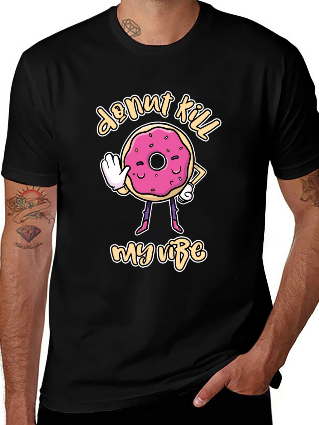 Donut Kill My Vibe Black T-Shirt