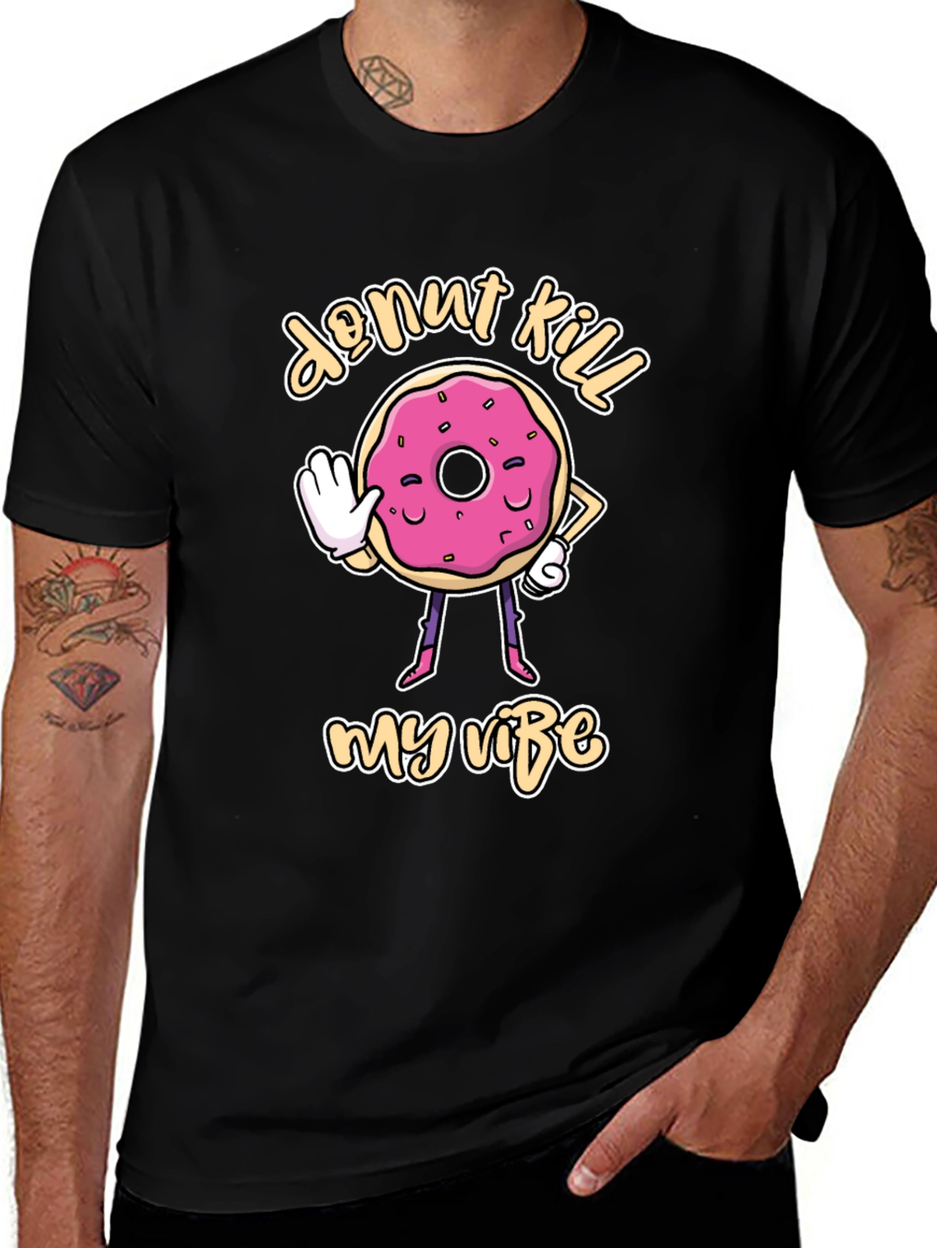 Donut Kill My Vibe Black T-Shirt