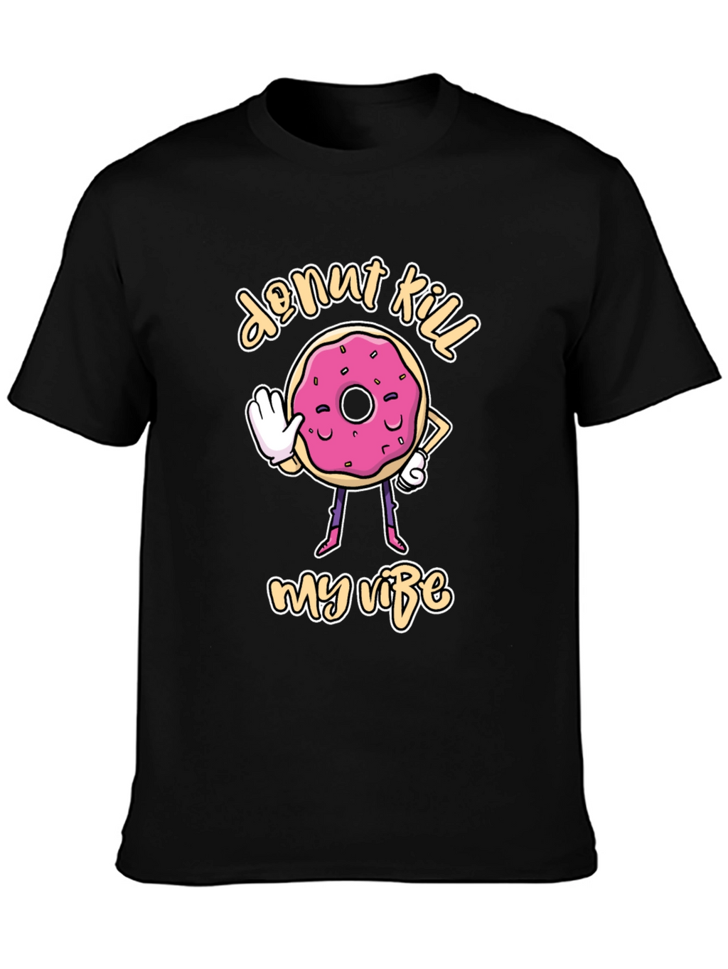 Donut Kill My Vibe Black T-Shirt