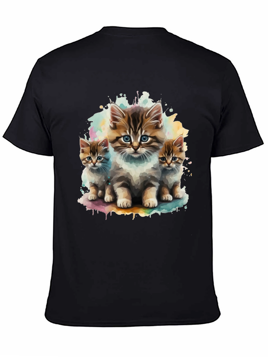 Cute Kitten Trio Black T-Shirt
