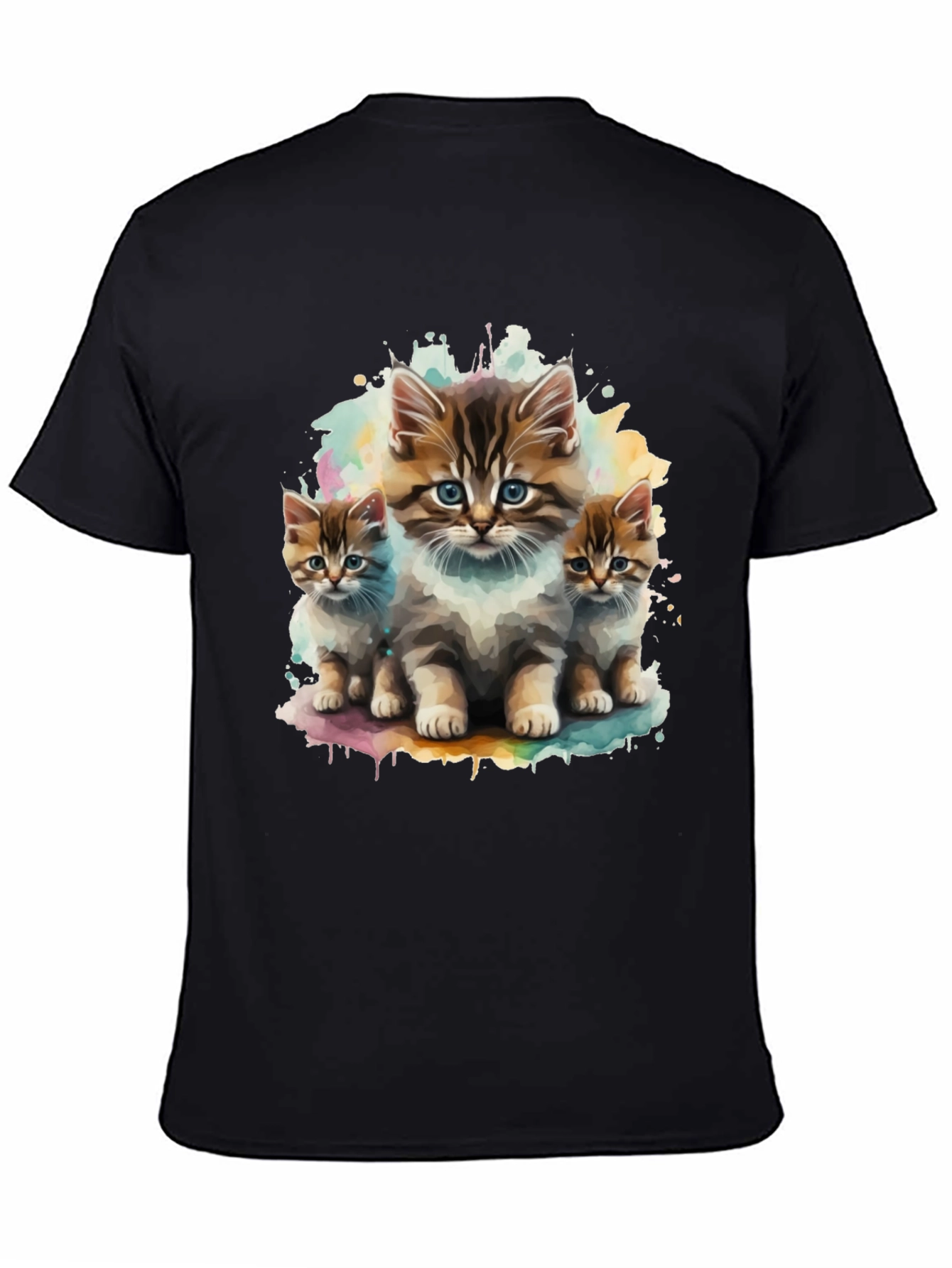 Cute Kitten Trio Black T-Shirt