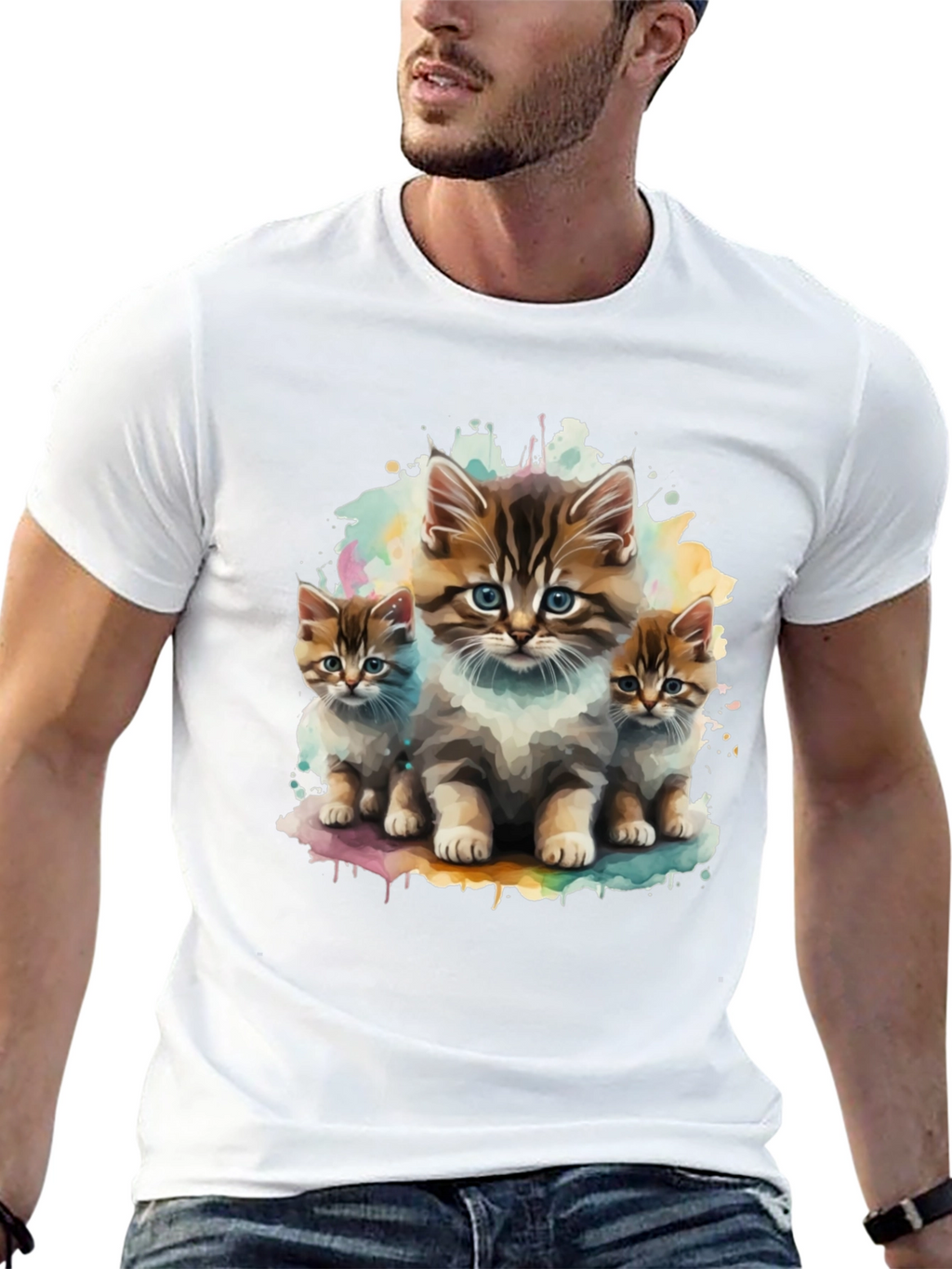 Cute Kitten Trio Black T-Shirt