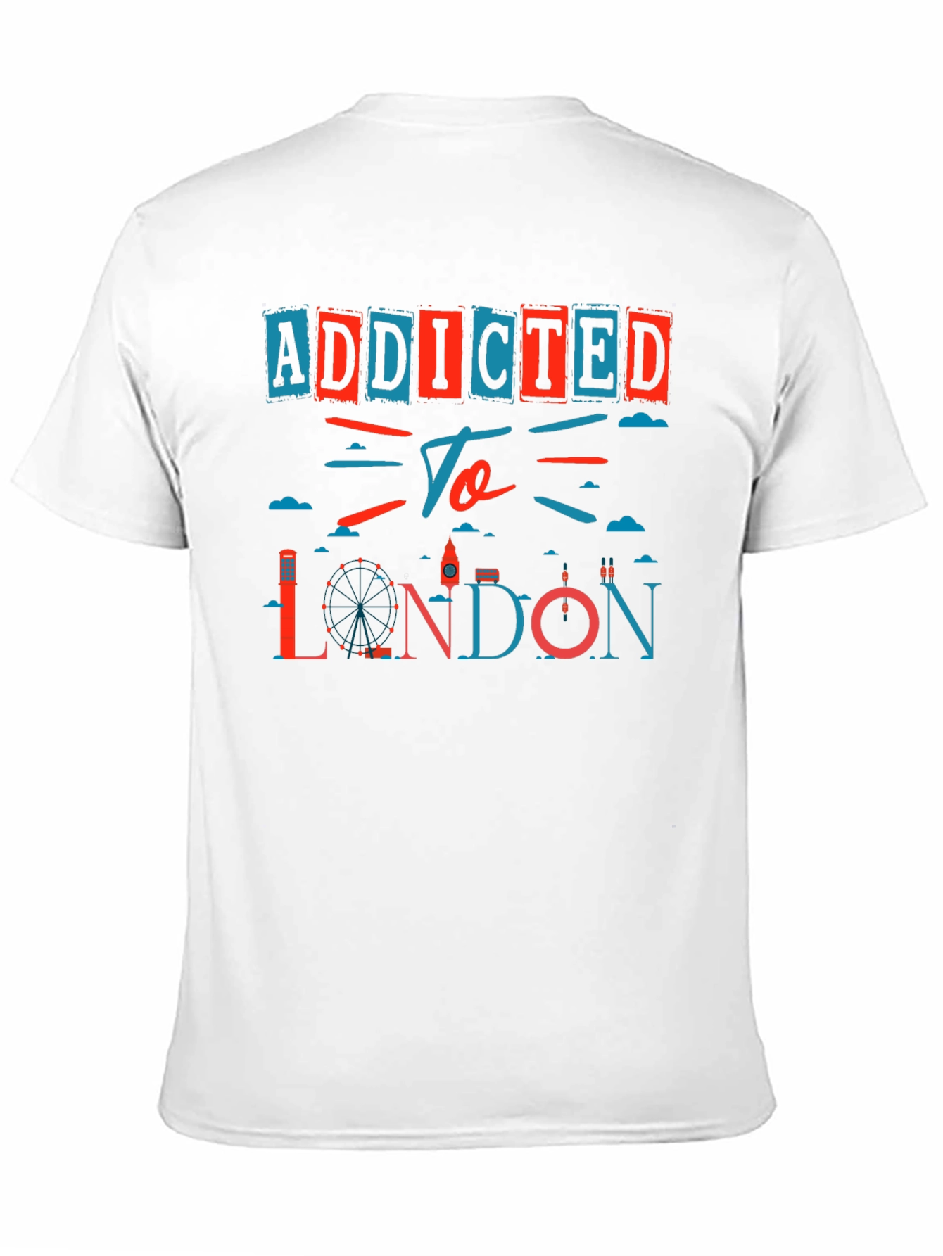 Addicted to London Graphic Print Black T-Shirt