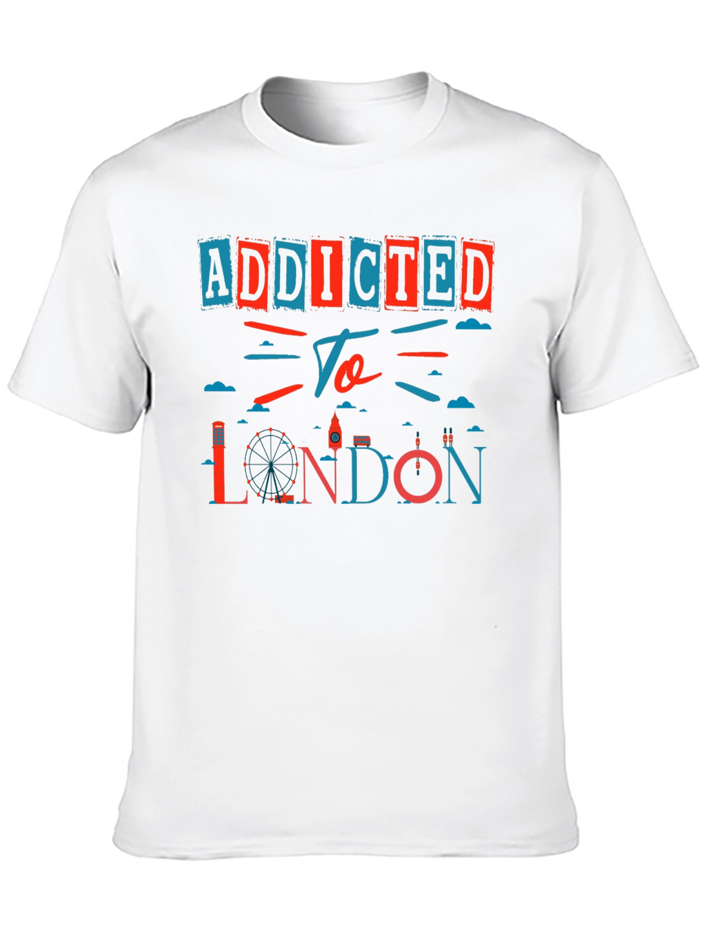 Addicted to London Graphic Print Black T-Shirt