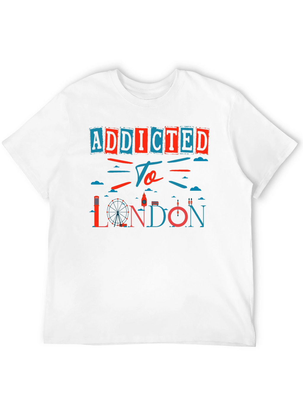 Addicted to London Graphic Print Black T-Shirt
