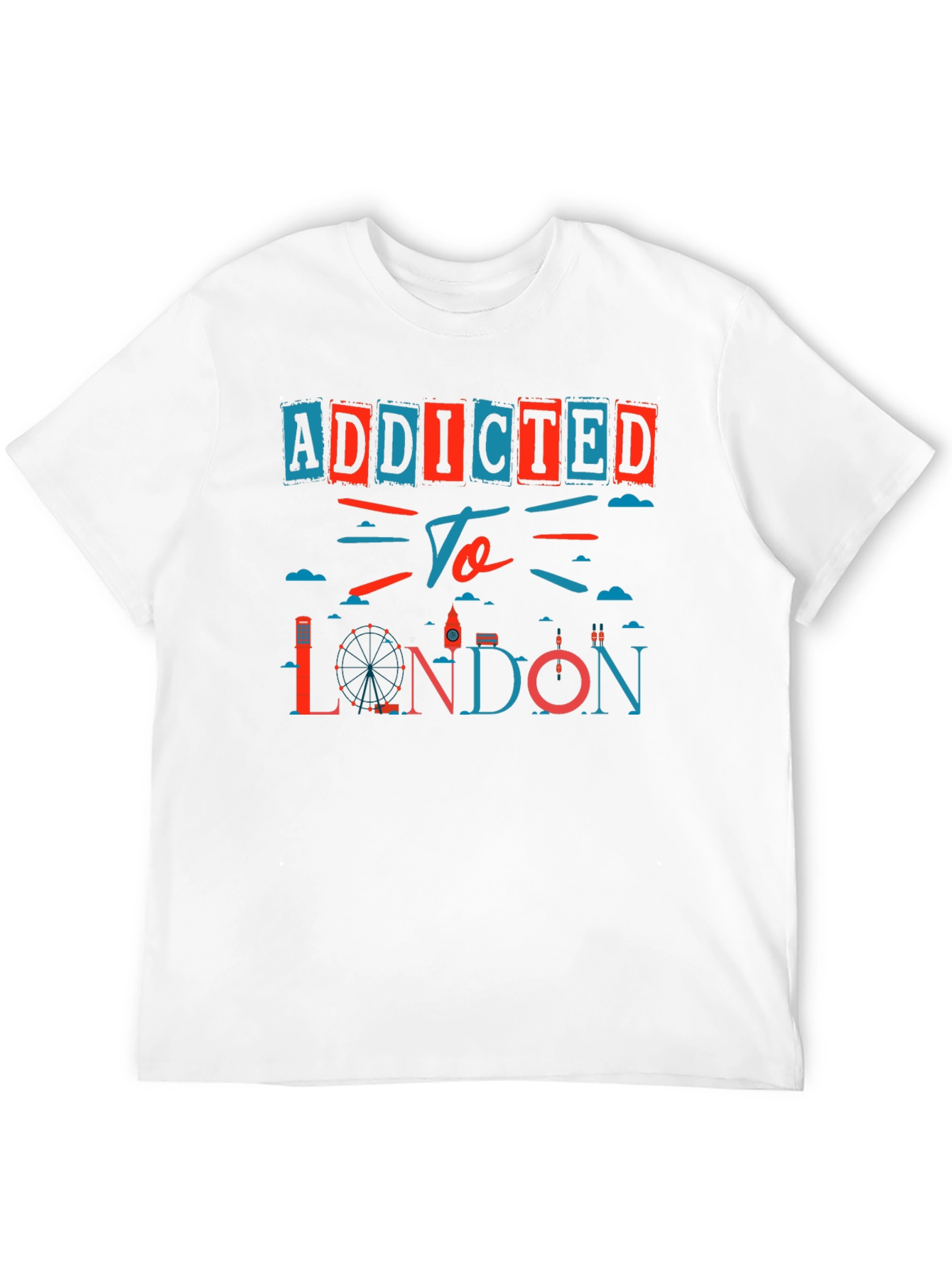 Addicted to London Graphic Print Black T-Shirt
