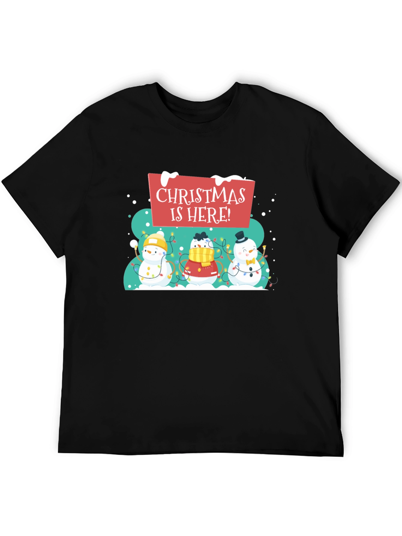 Christmas is Here! Snowman Holiday T-Shirt