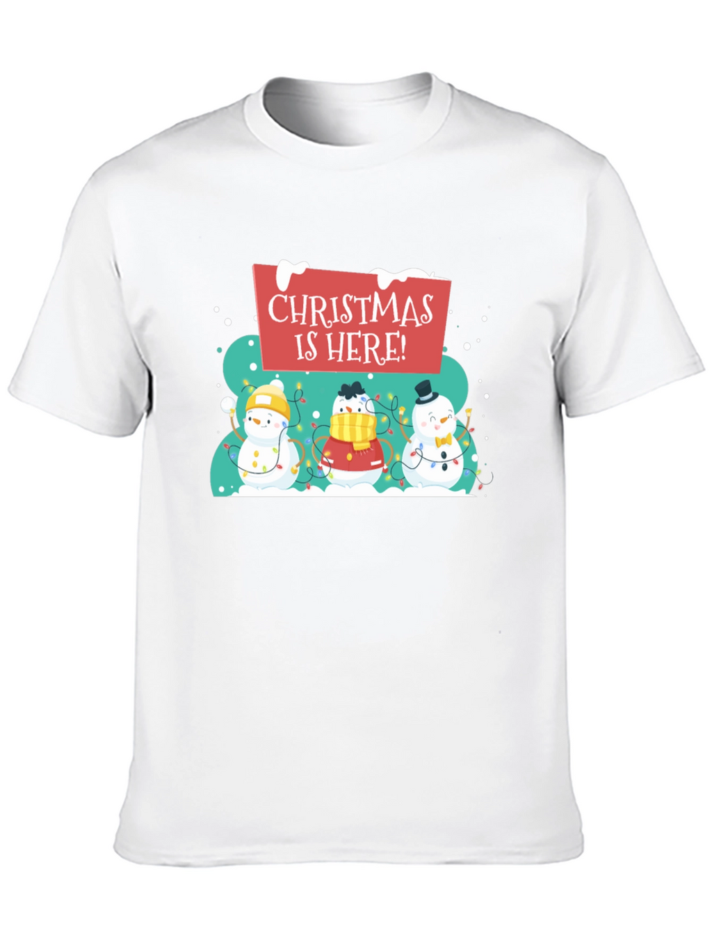 Christmas is Here! Snowman Holiday T-Shirt
