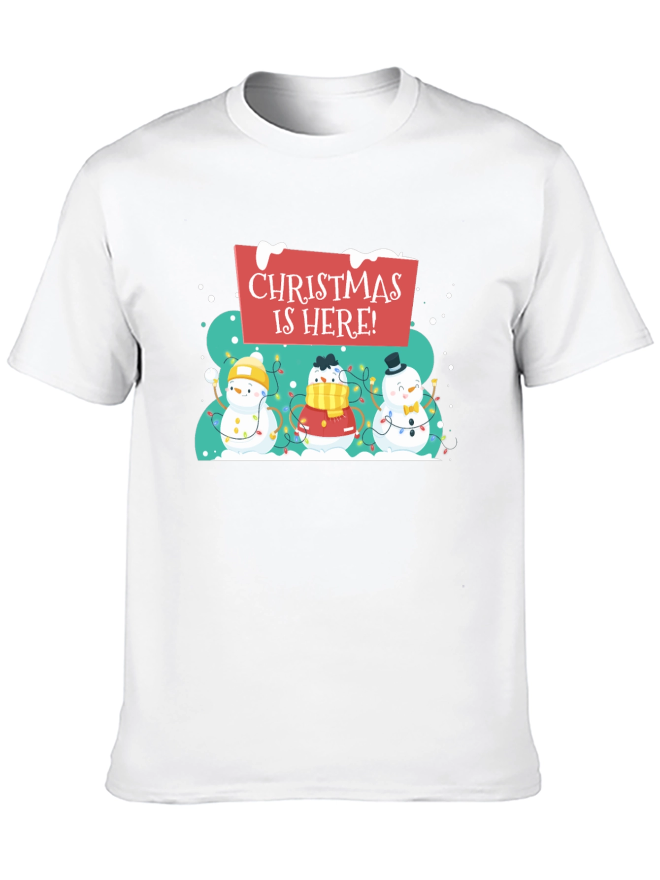 Christmas is Here! Snowman Holiday T-Shirt