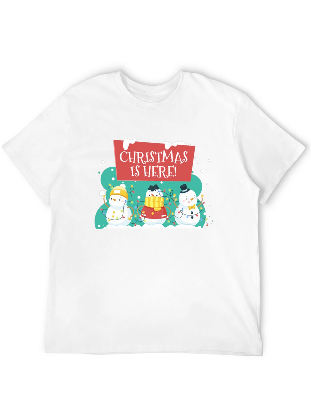 Christmas is Here! Snowman Holiday T-Shirt