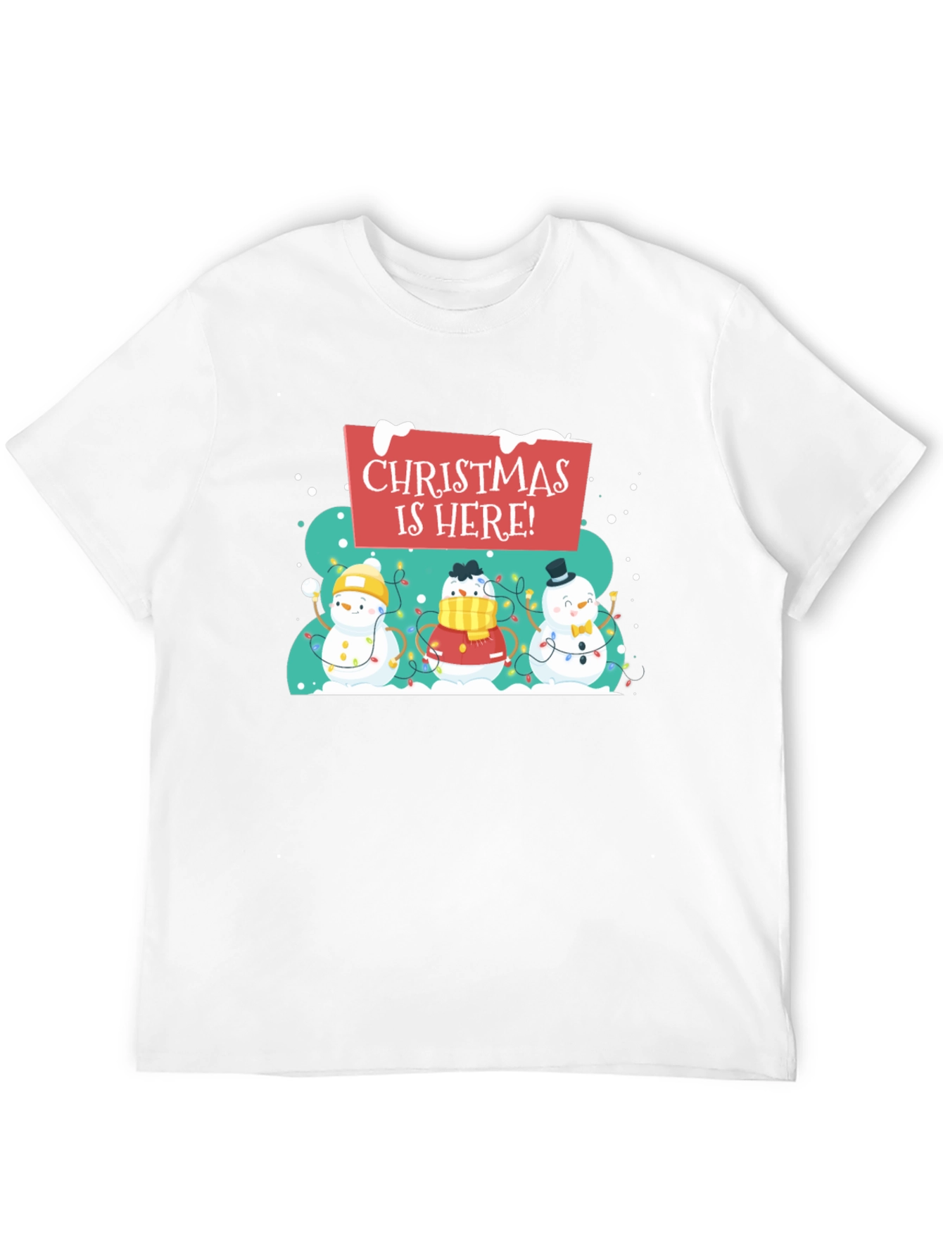 Christmas is Here! Snowman Holiday T-Shirt
