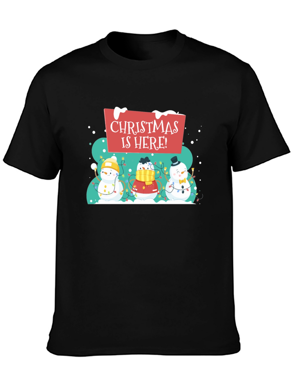 Christmas is Here! Snowman Holiday T-Shirt