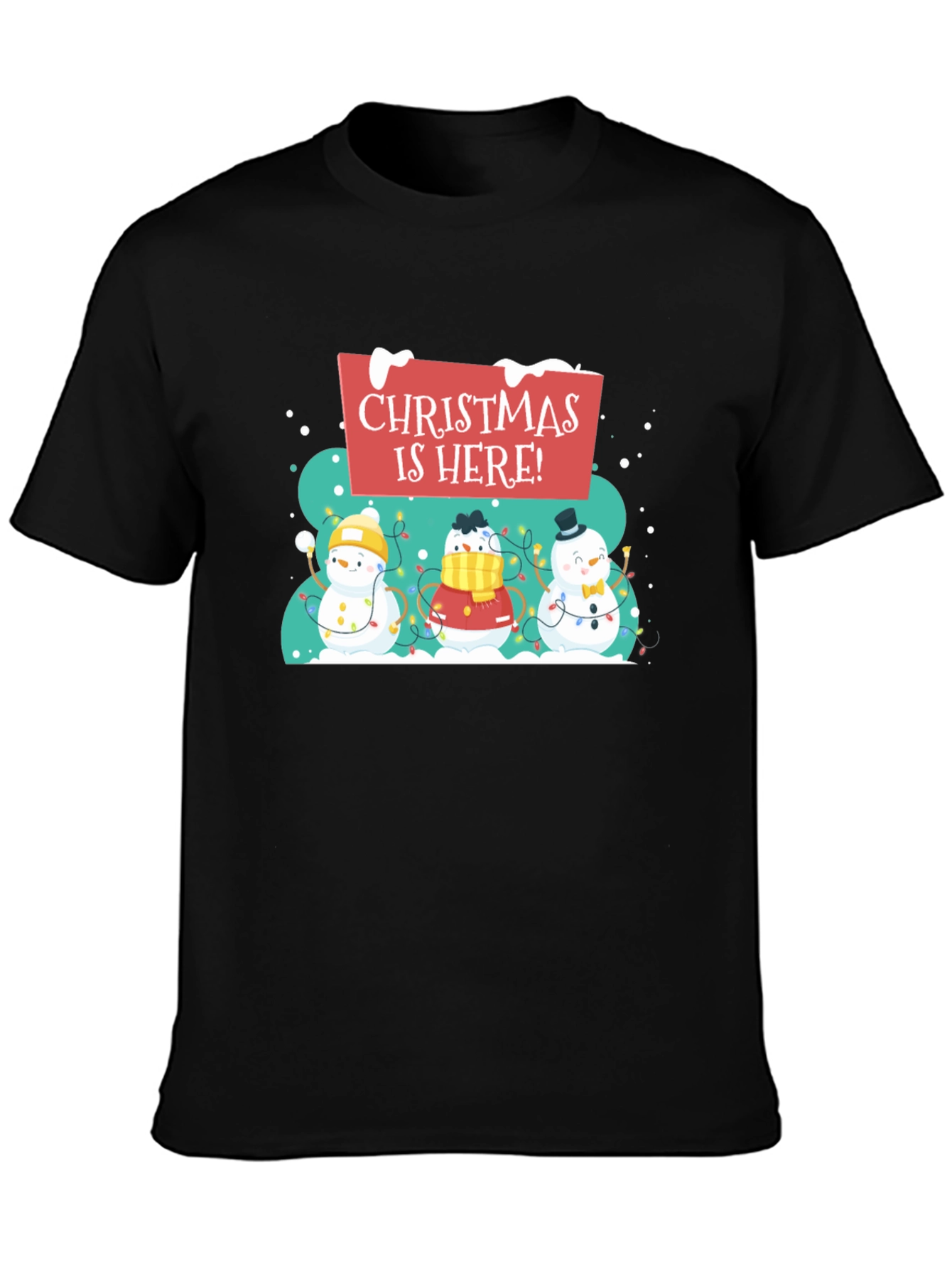 Christmas is Here! Snowman Holiday T-Shirt