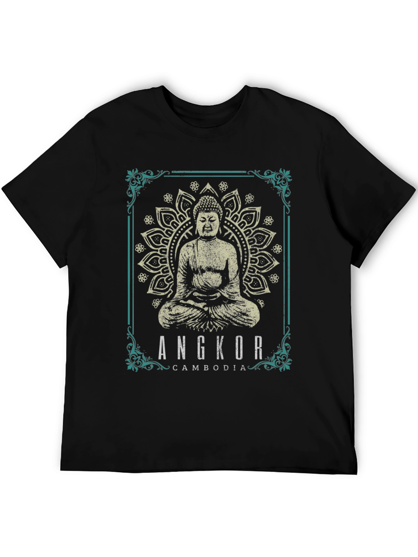 Angkor Cambodia Buddha Graphic T-Shirt