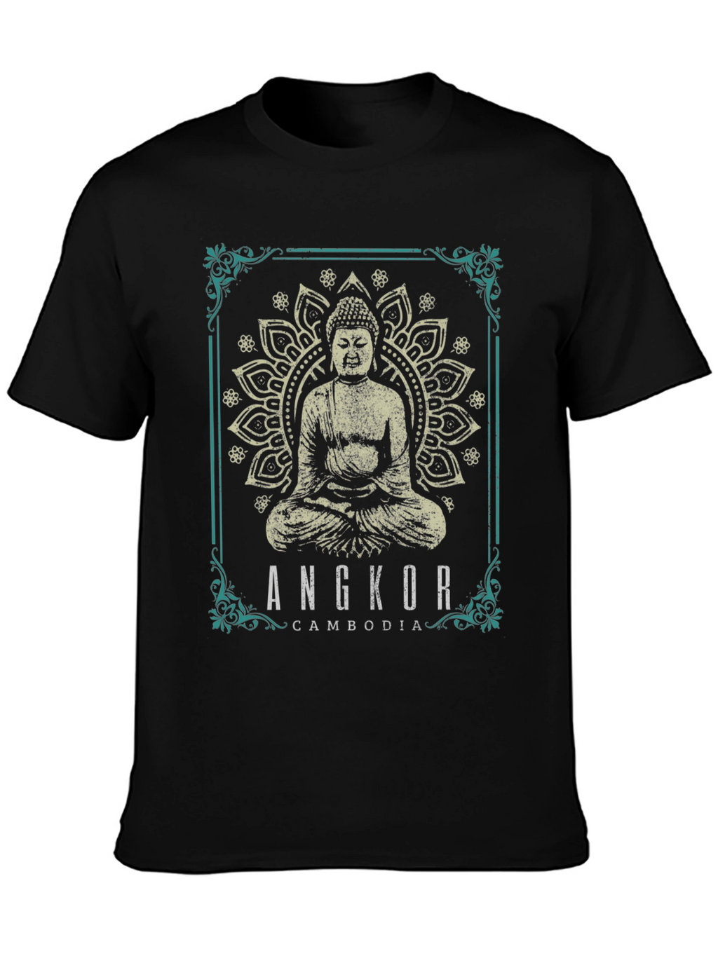 Angkor Cambodia Buddha Graphic T-Shirt