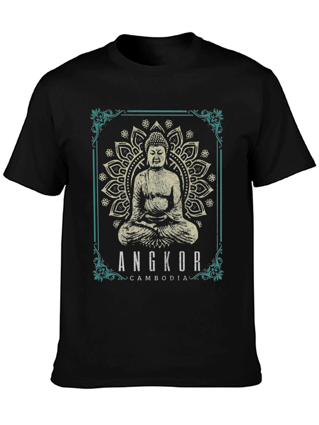 Angkor Cambodia Buddha Graphic T-Shirt