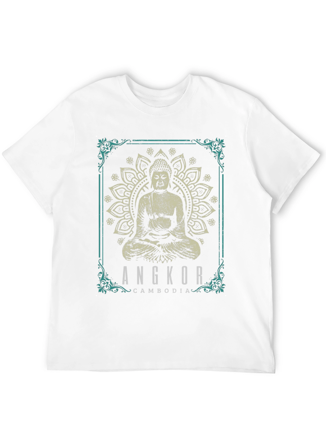 Angkor Cambodia Buddha Graphic T-Shirt