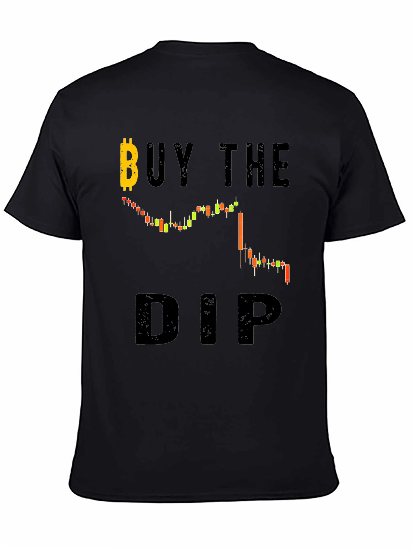 Buy the Dip Black Graphic Tee - Crypto Investor