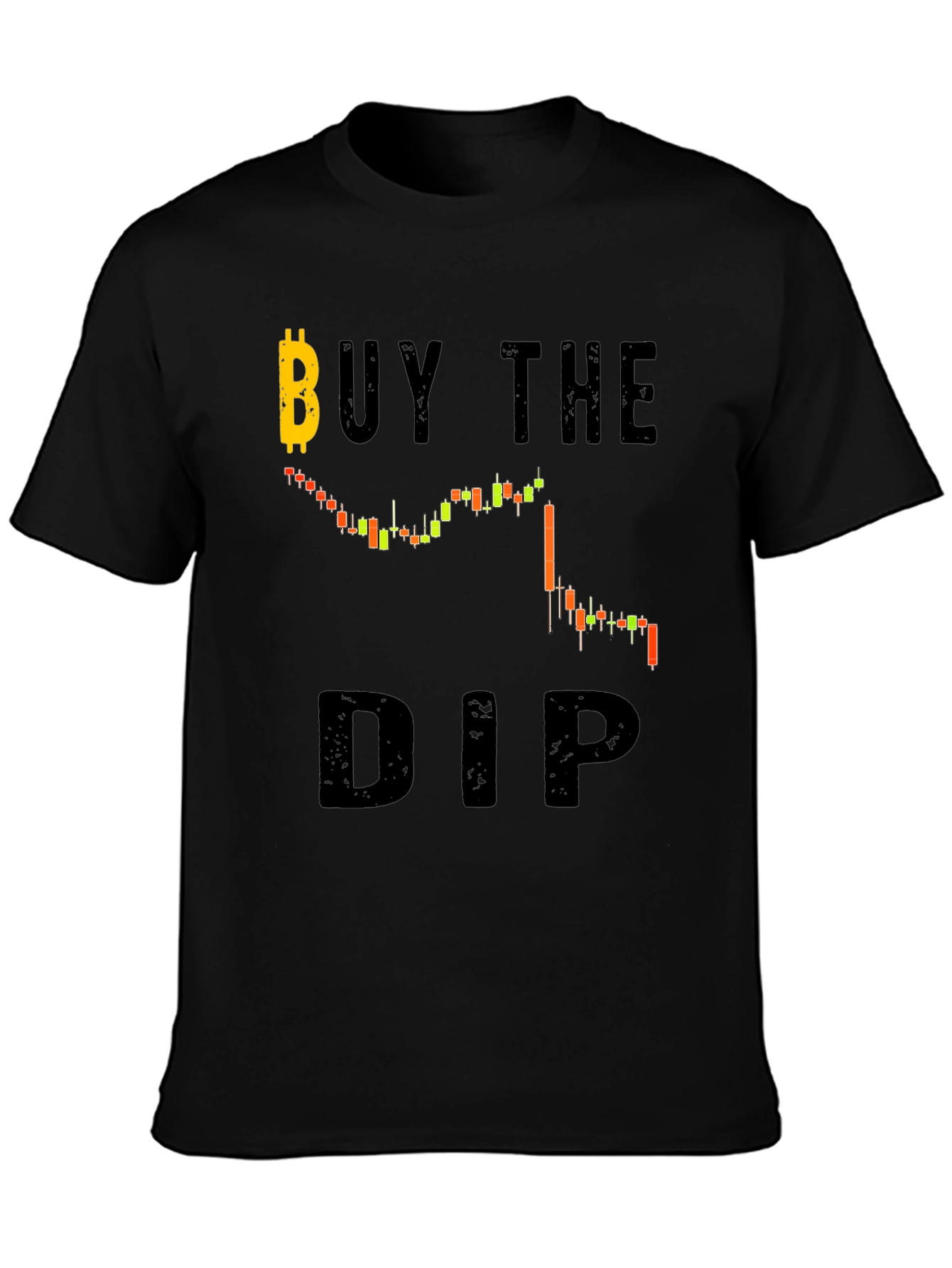 Buy the Dip Black Graphic Tee - Crypto Investor
