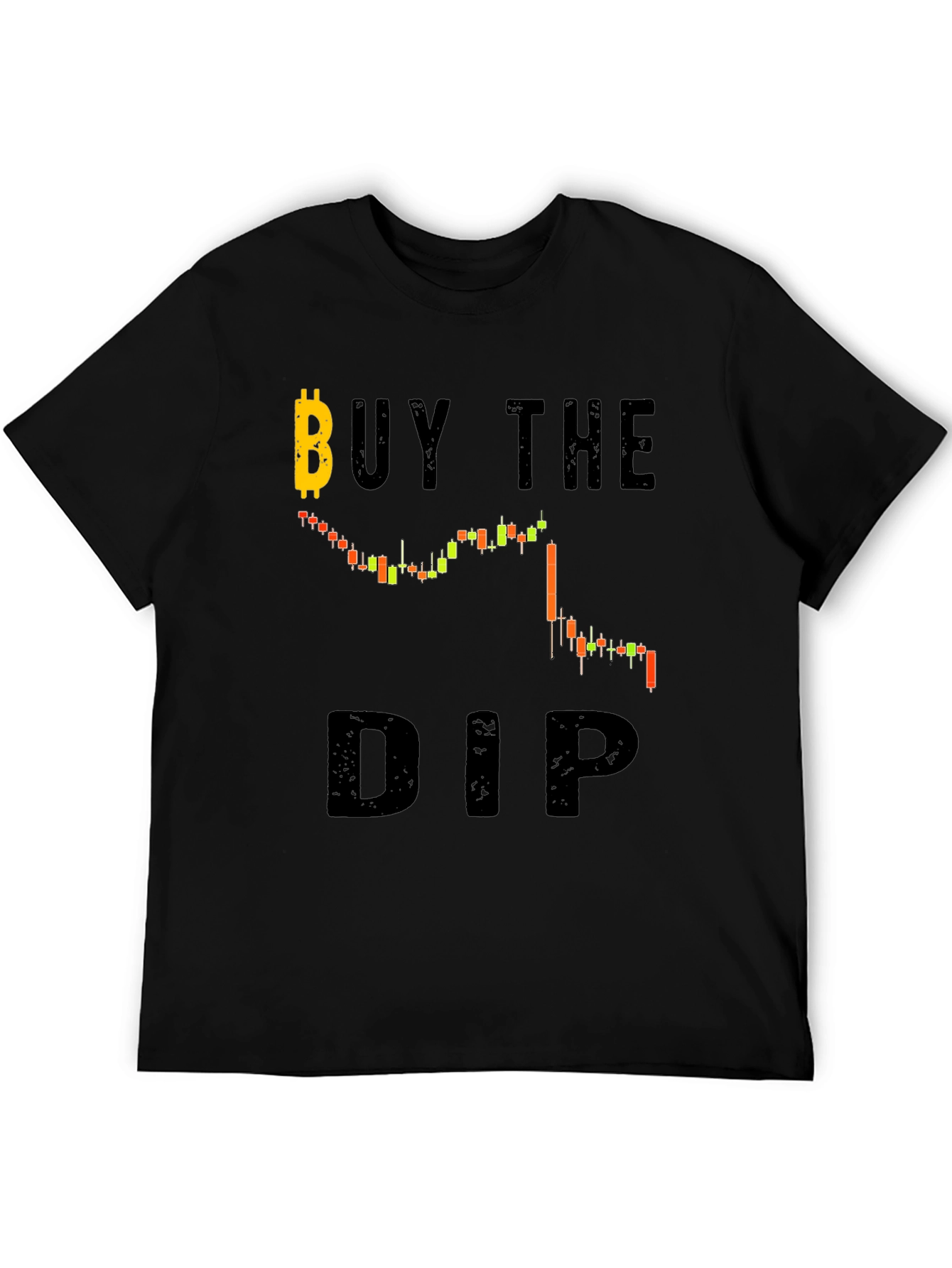 Buy the Dip Black Graphic Tee - Crypto Investor