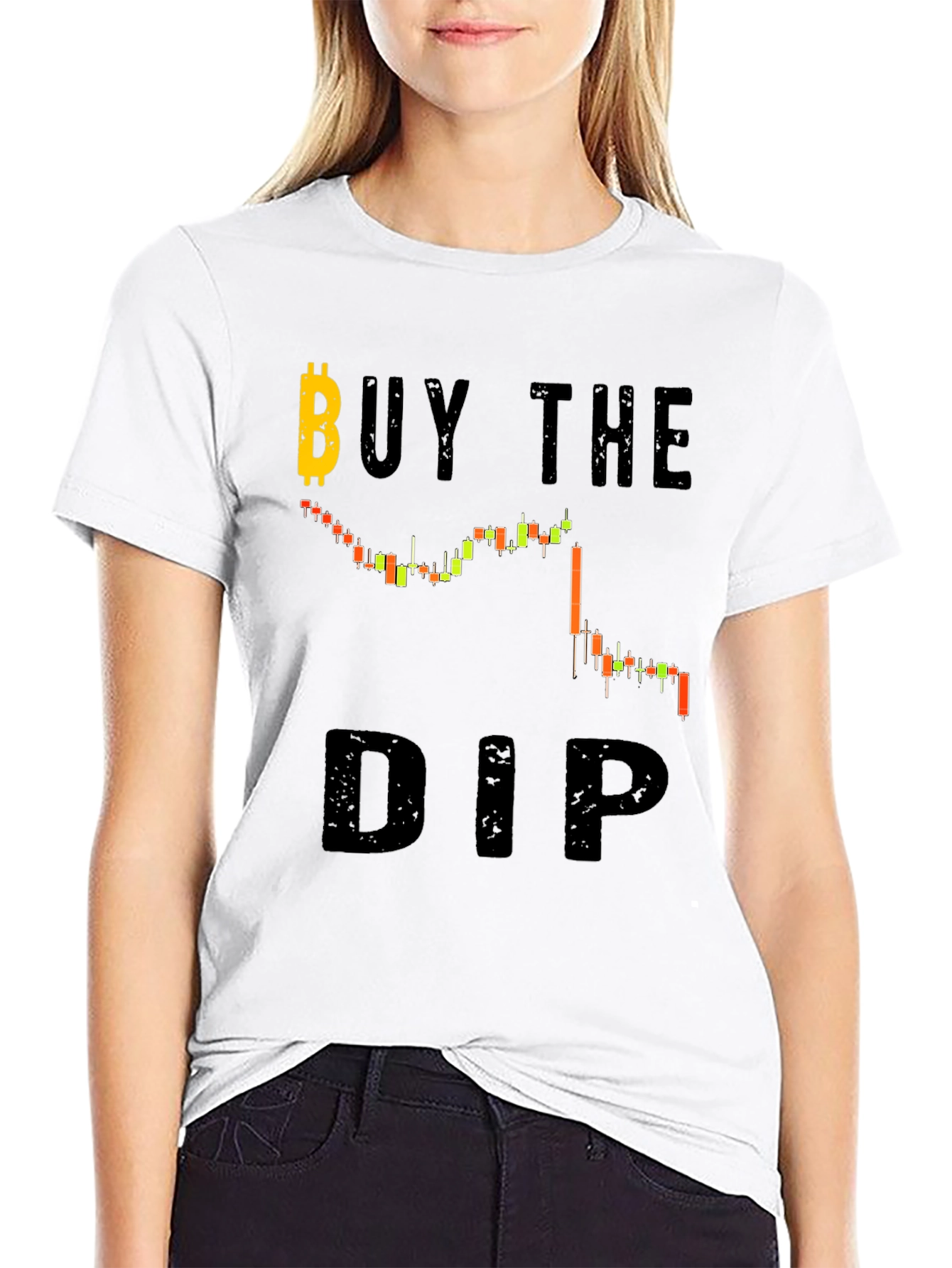 Buy the Dip Black Graphic Tee - Crypto Investor