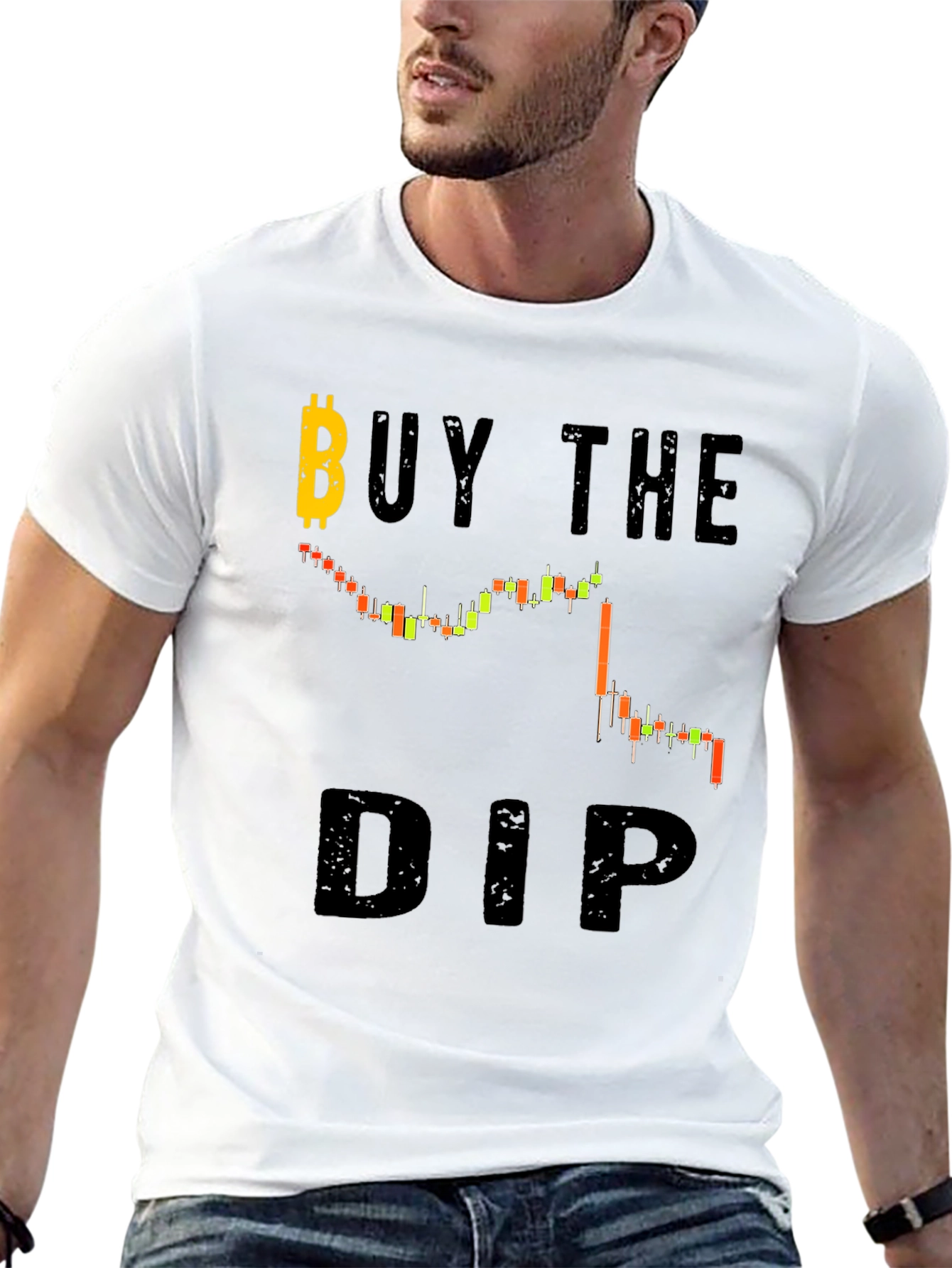 Buy the Dip Black Graphic Tee - Crypto Investor