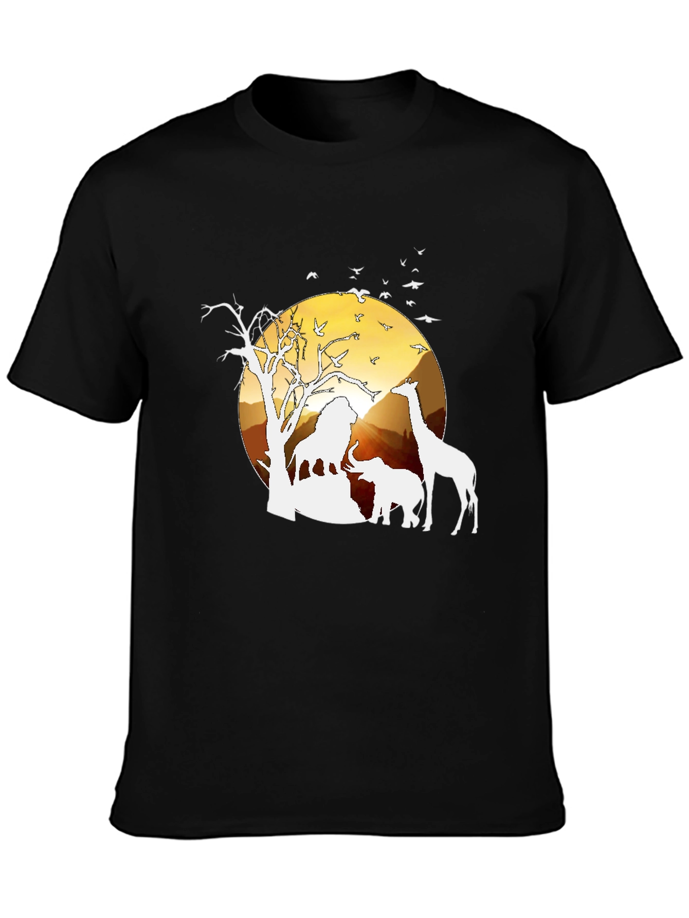Safari Sunset Graphic Tee - Nature Mens Shirt