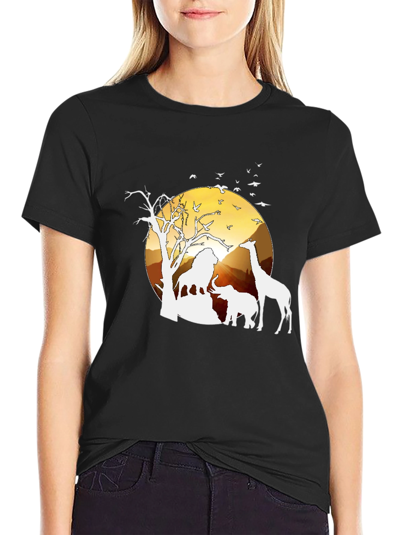 Safari Sunset Graphic Tee - Nature Mens Shirt