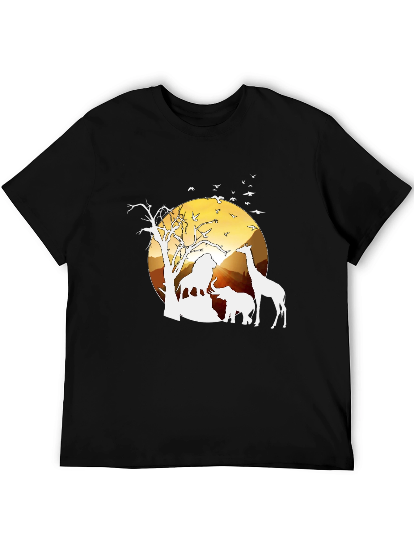 Safari Sunset Graphic Tee - Nature Mens Shirt