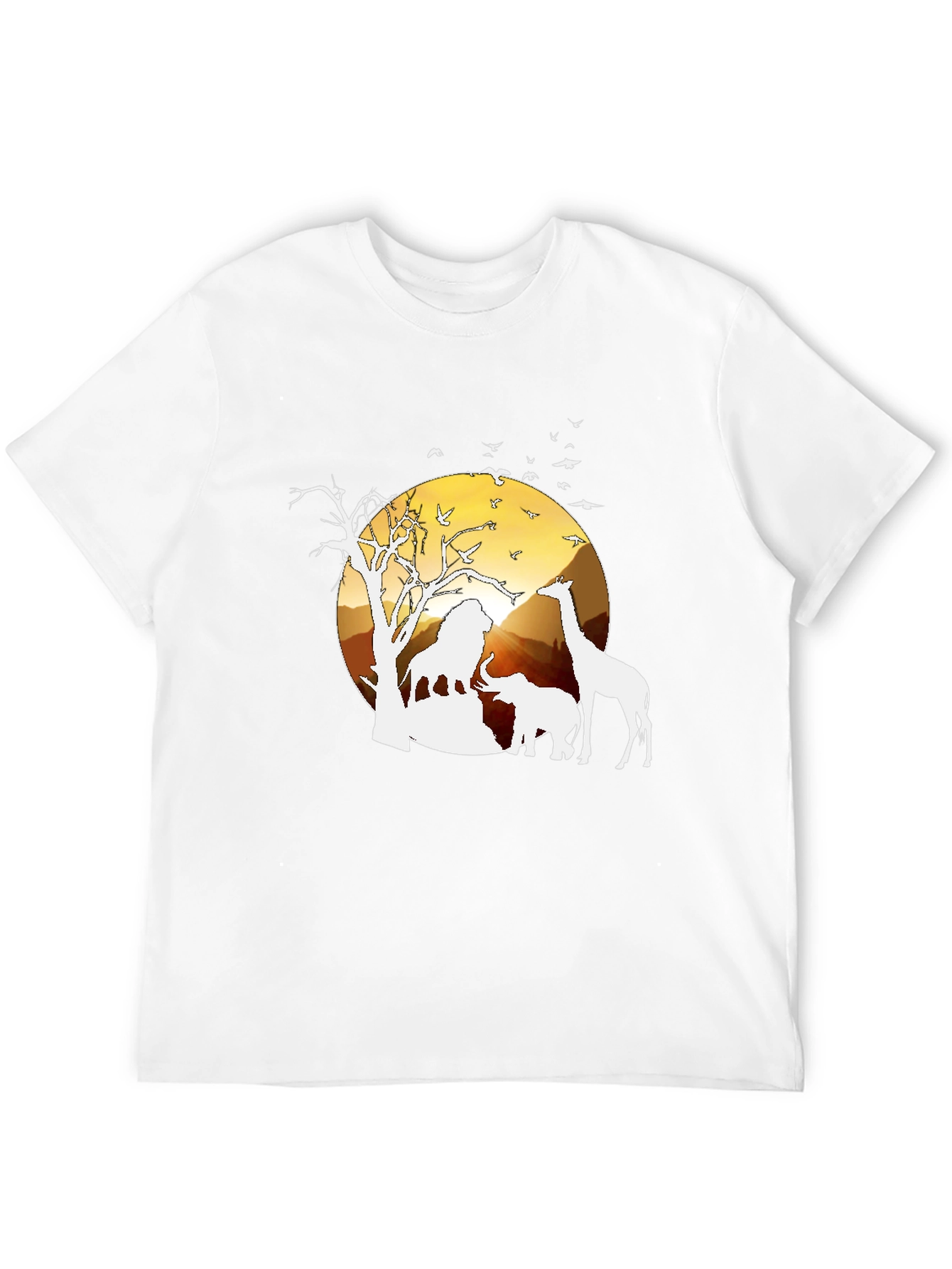 Safari Sunset Graphic Tee - Nature Mens Shirt