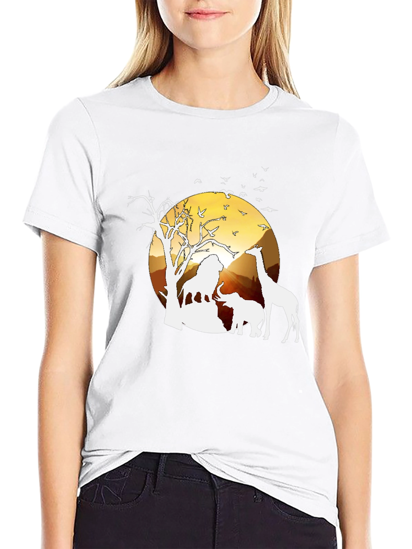 Safari Sunset Graphic Tee - Nature Mens Shirt