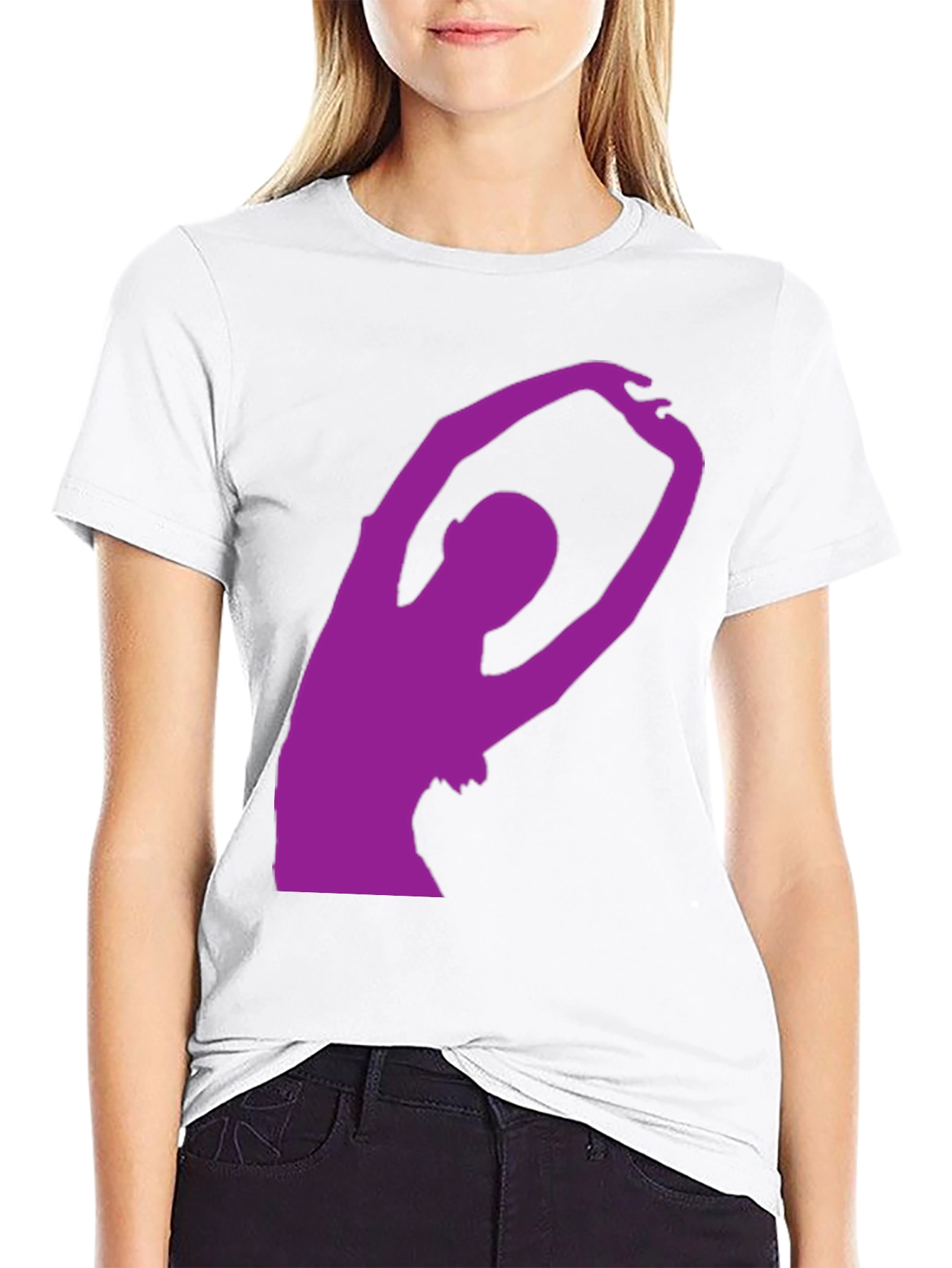 Black T-Shirt with Purple Dancer Silhouette