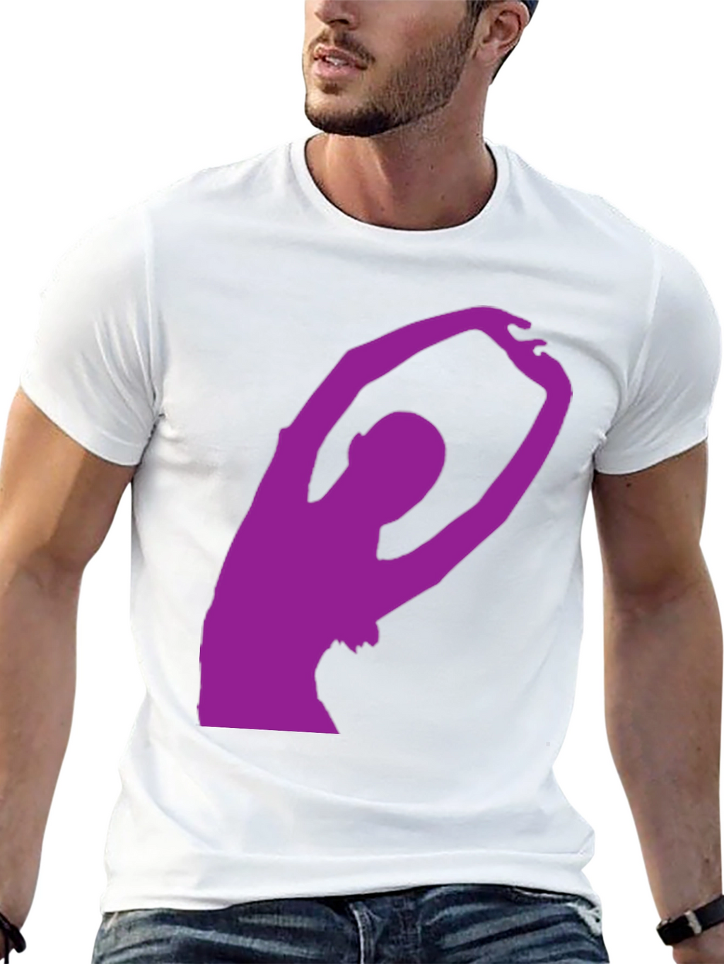 Black T-Shirt with Purple Dancer Silhouette