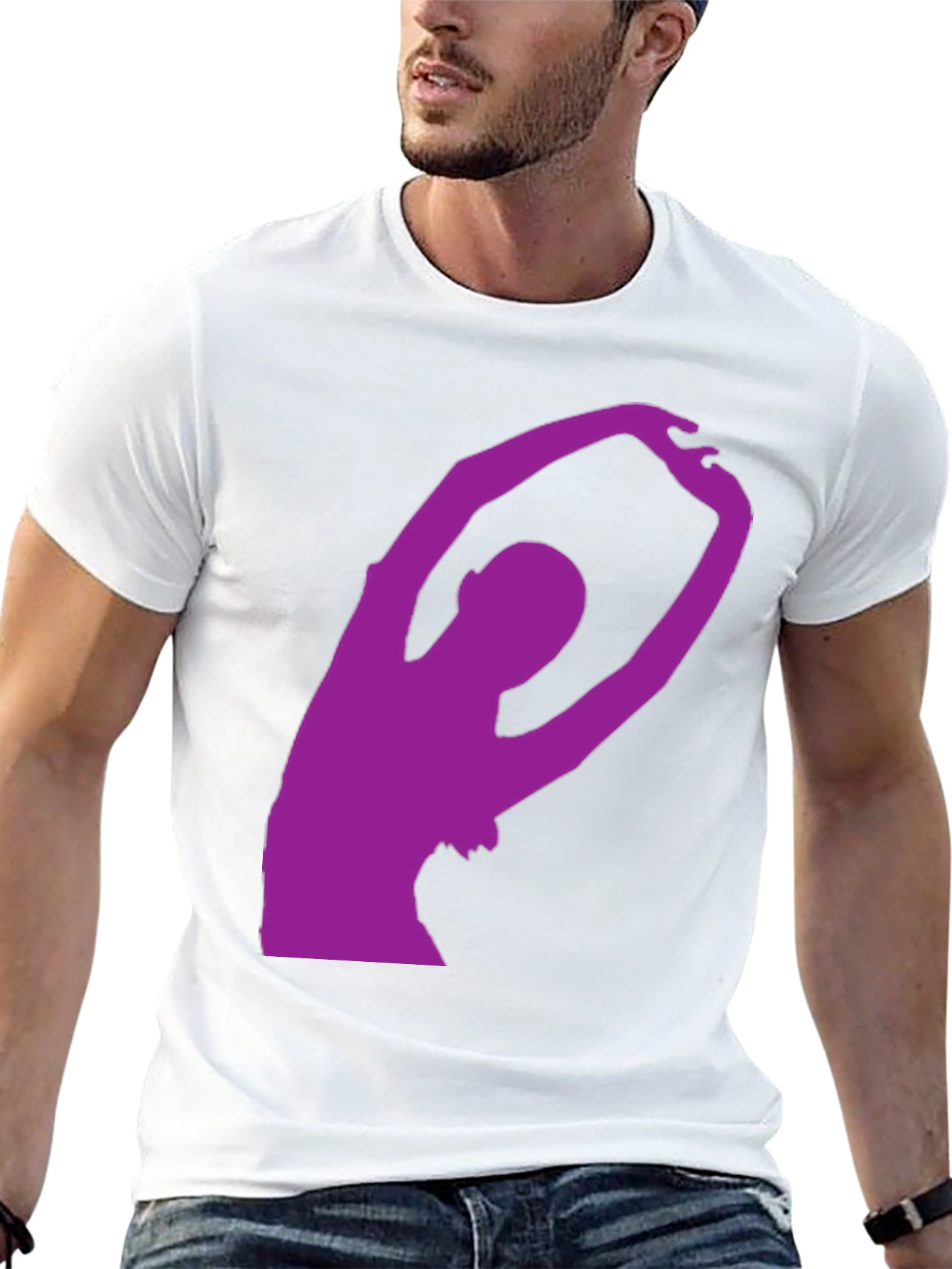 Black T-Shirt with Purple Dancer Silhouette