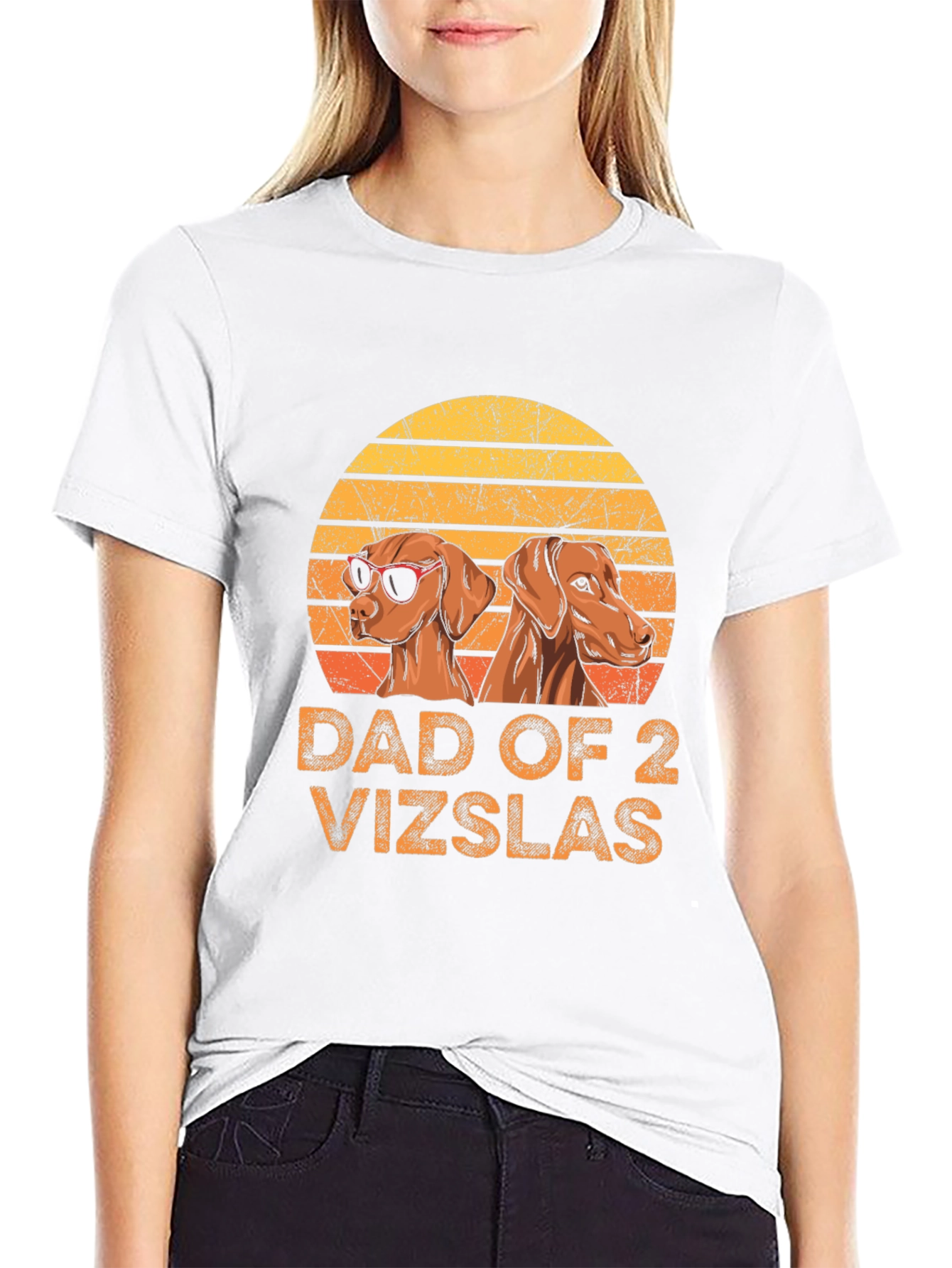 Dad of 2 Vizslas T-Shirt - Dog Lover Tee