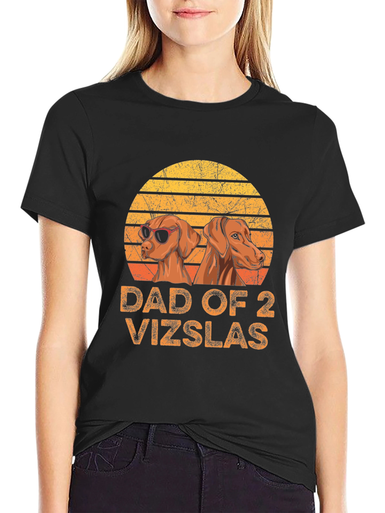 Dad of 2 Vizslas T-Shirt - Dog Lover Tee