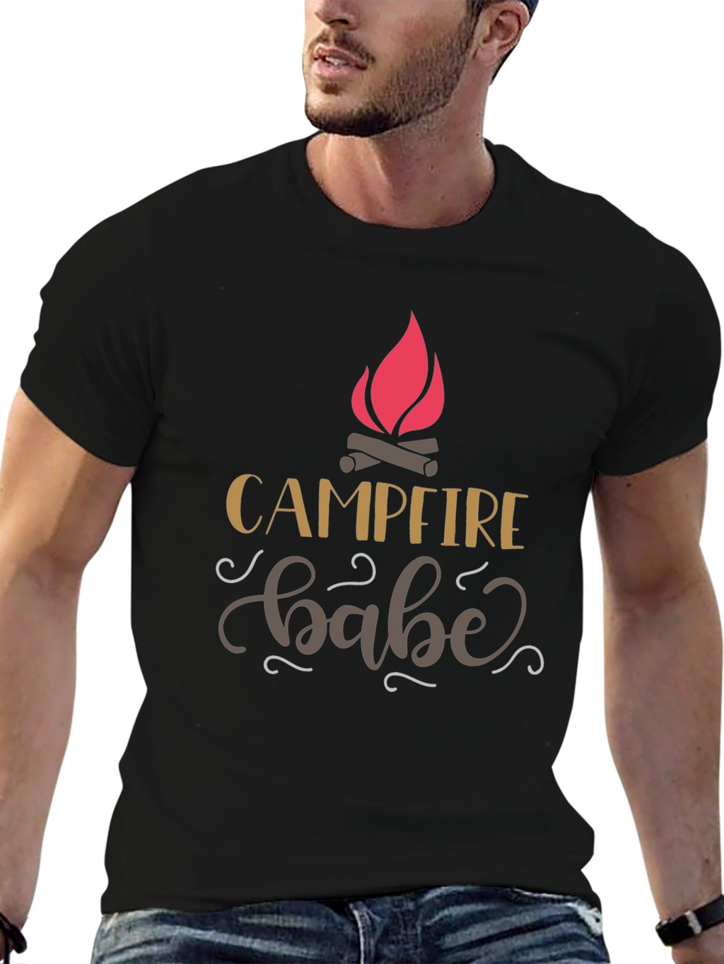 Campfire Babe Black Graphic Tee