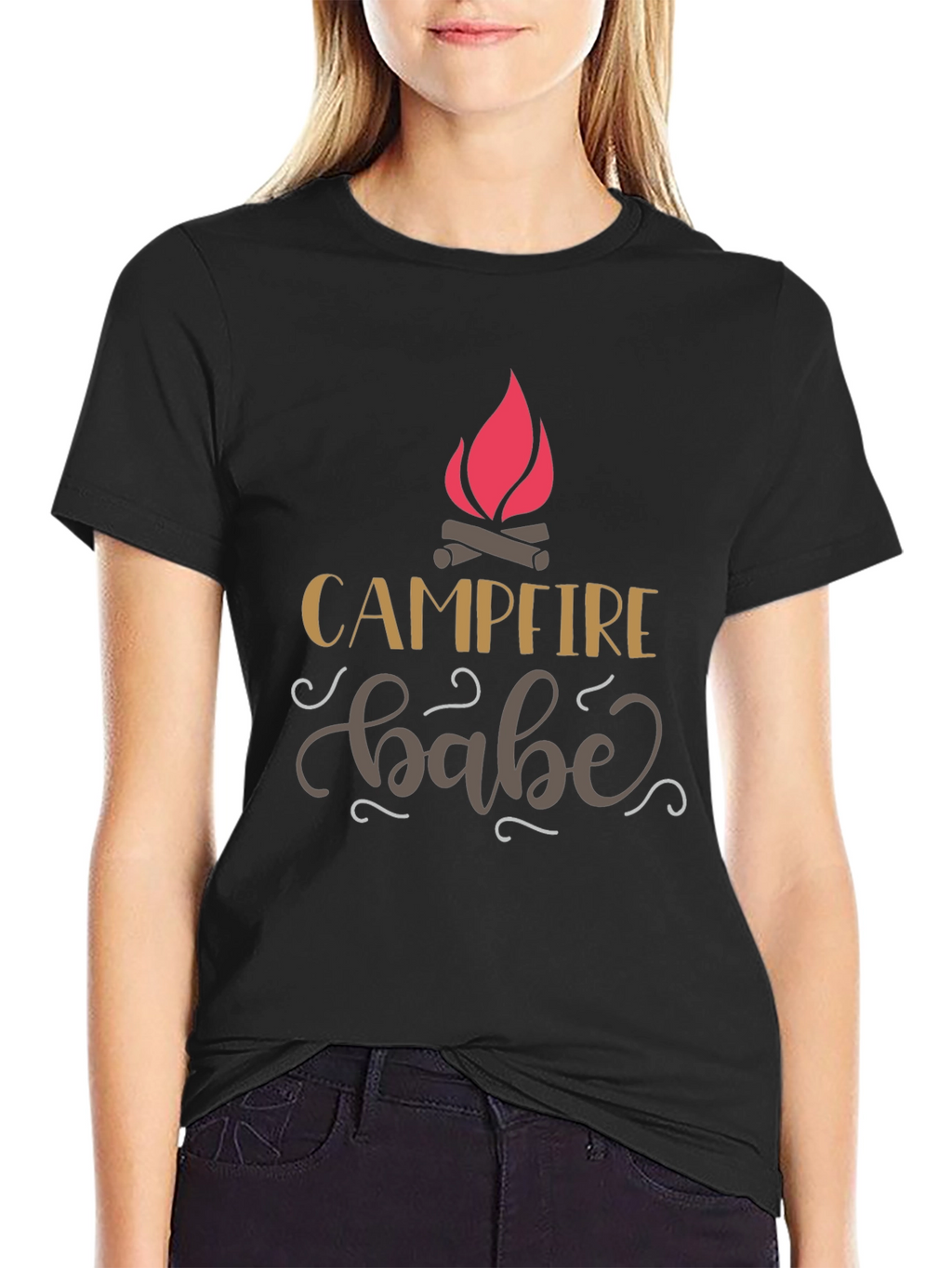 Campfire Babe Black Graphic Tee