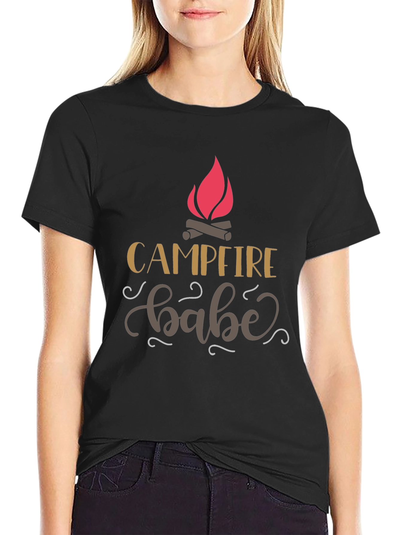 Campfire Babe Black Graphic Tee