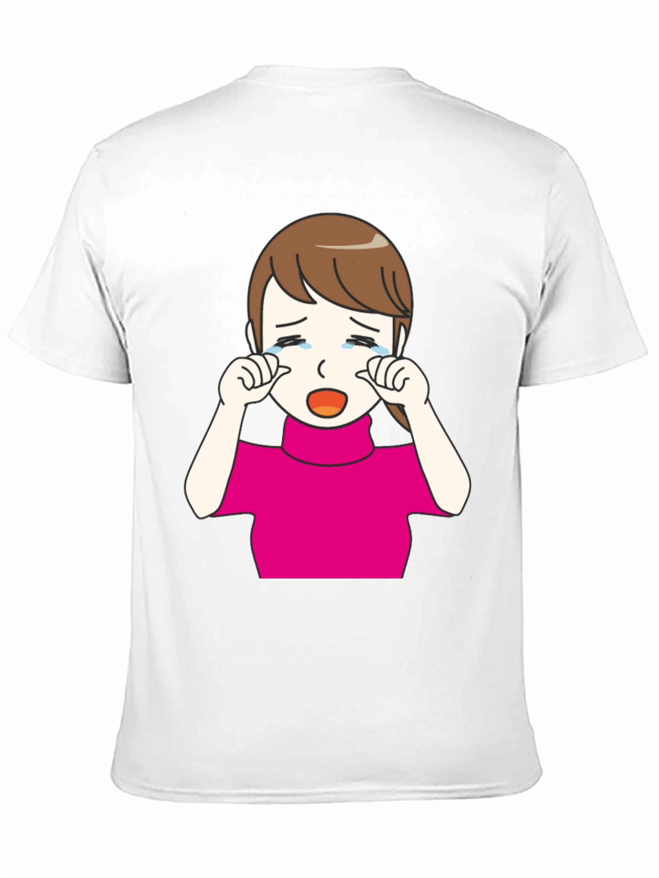 Crying Girl Graphic T-Shirt - Trendy Black Tee