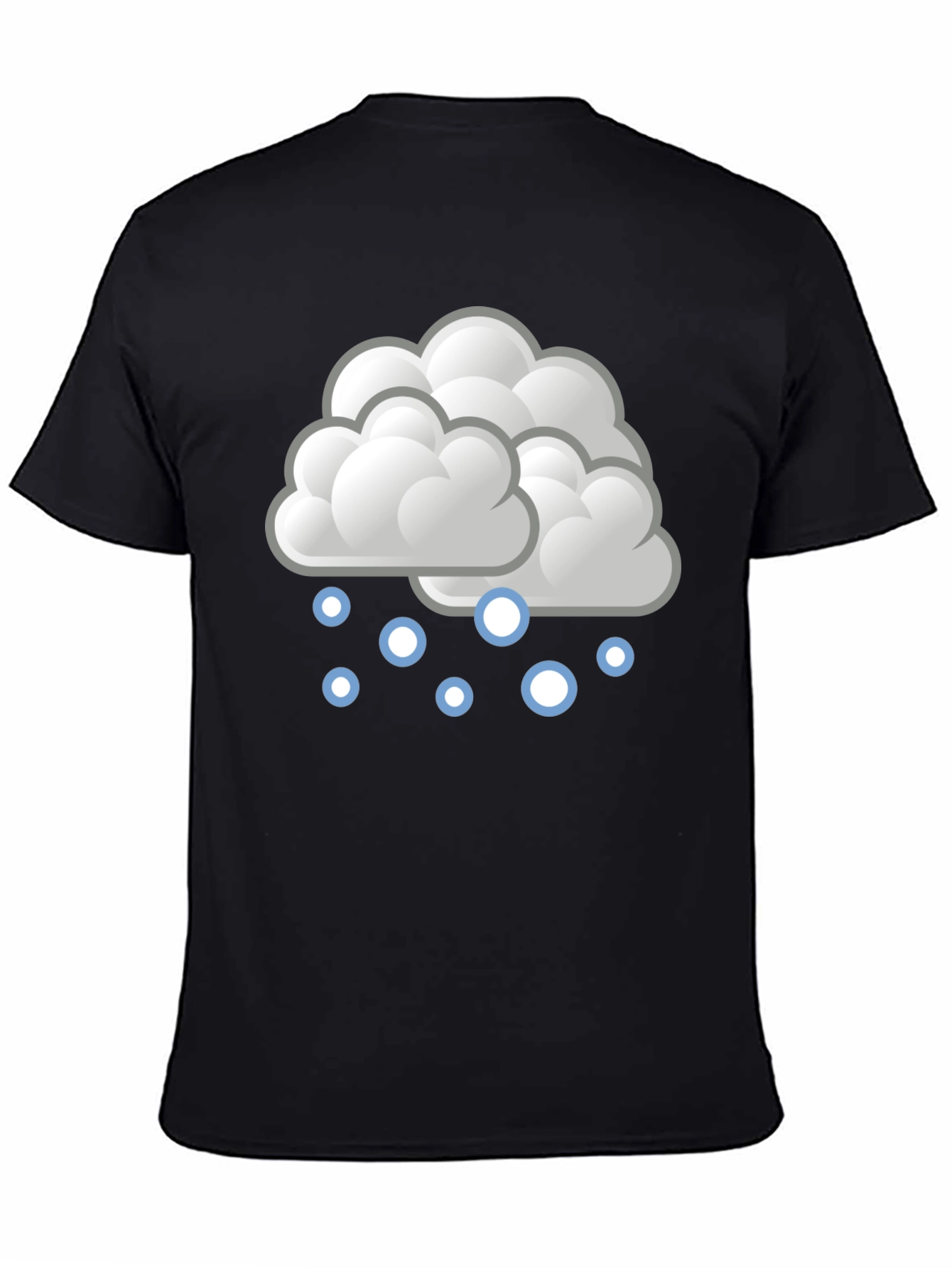 Snow Cloud Graphic Tee - Soft Black Cotton T-Shirt