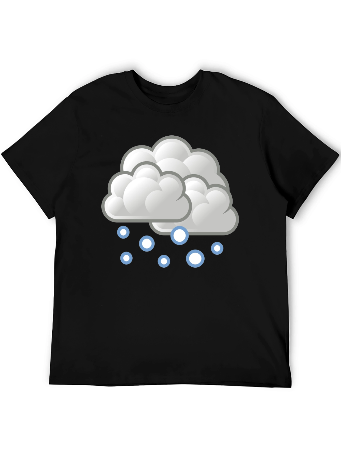 Snow Cloud Graphic Tee - Soft Black Cotton T-Shirt