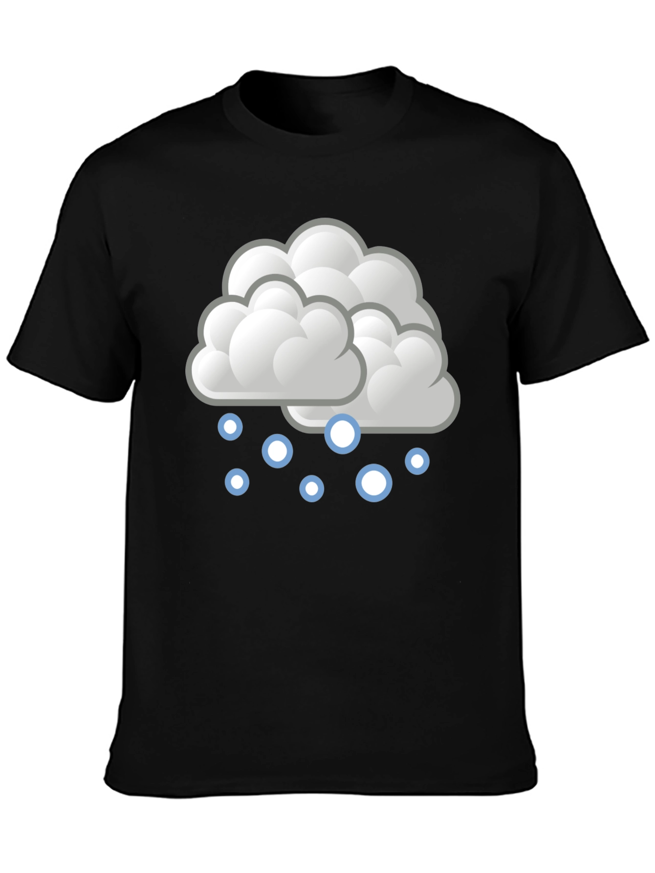 Snow Cloud Graphic Tee - Soft Black Cotton T-Shirt