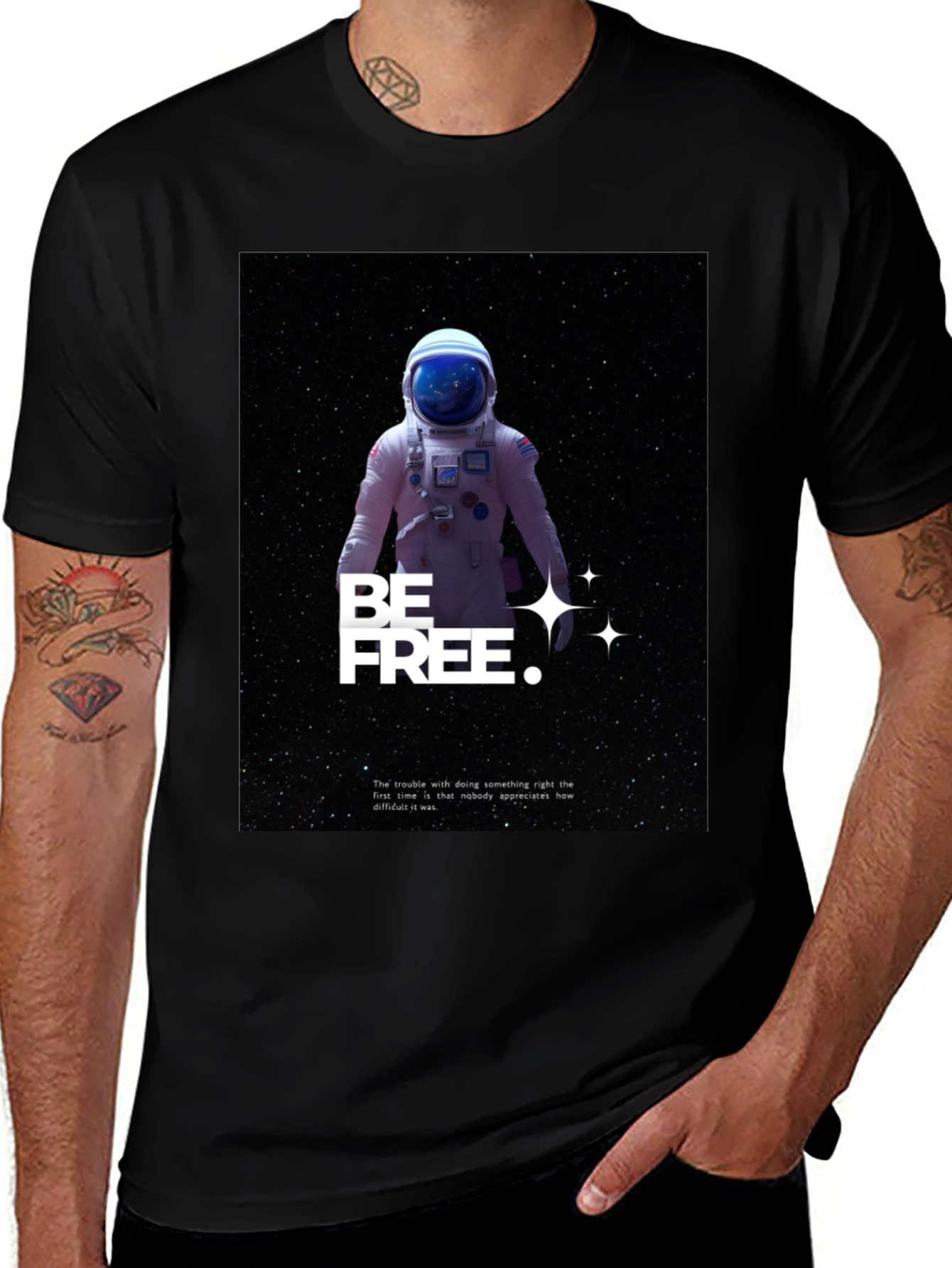 Be Free Astronaut Graphic T-Shirt